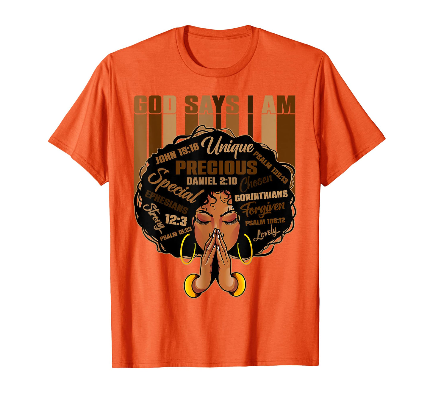 God Says I Am Black History Month Christian Afro Girls Women T-Shirt