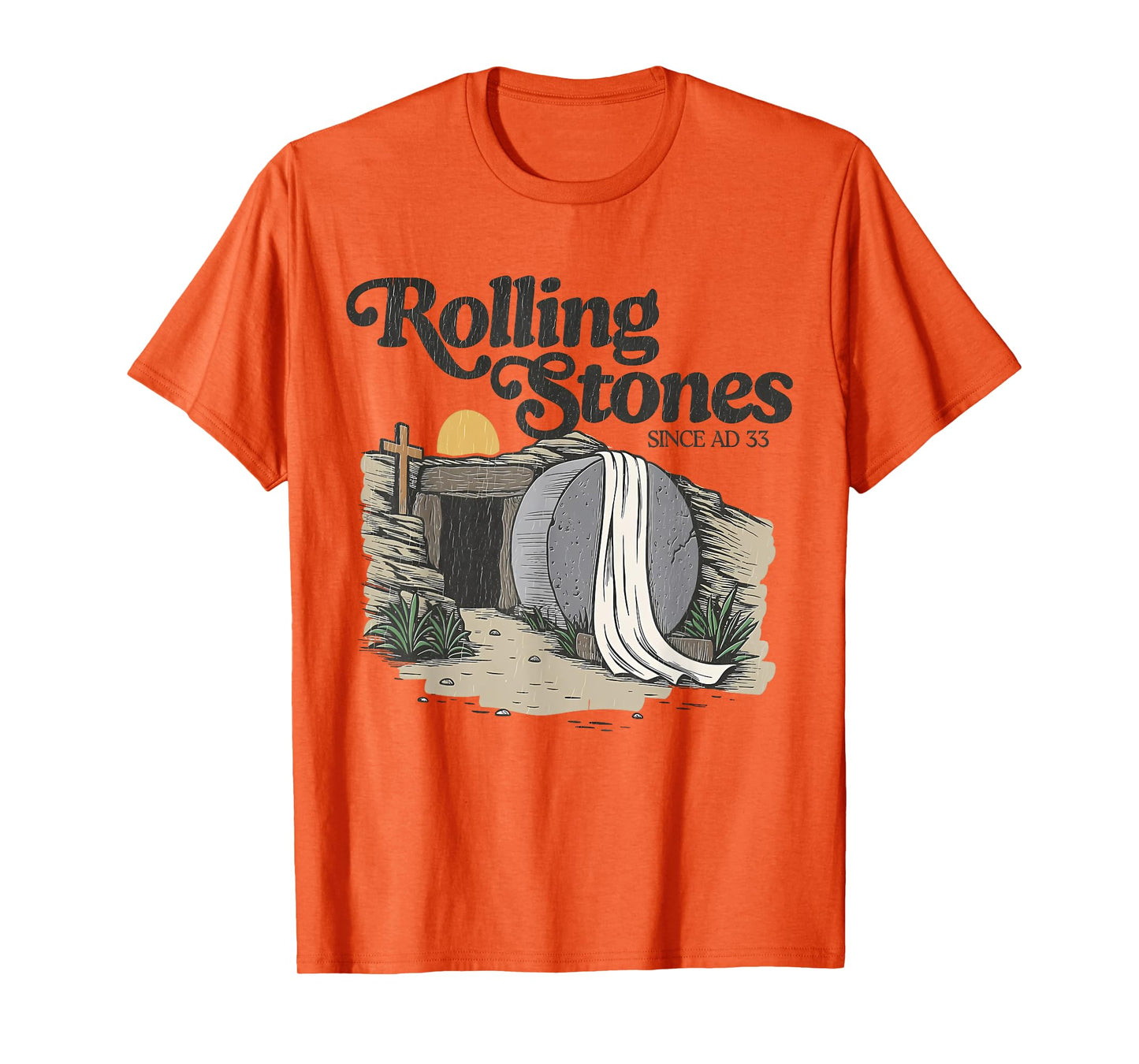 Easter The Stone Was Rolled Away He Is Alive Retro Christian T-Shirt
