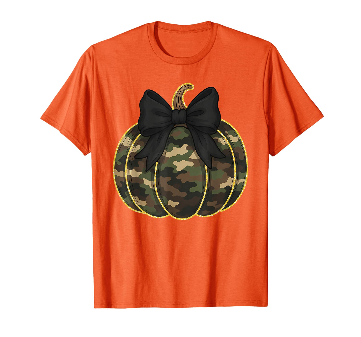 Old School Camo Pumpkin, Cute Coquette Fall Thanksgiving T-Shirt