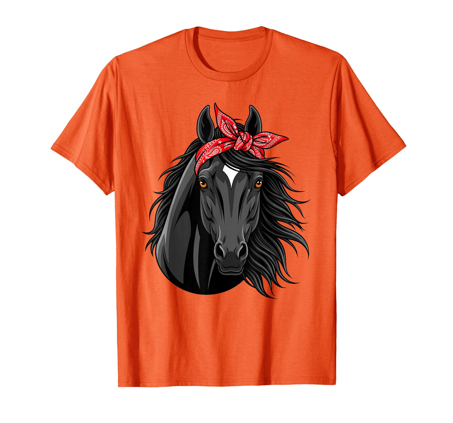 Funny Horse Lovers Tee | Red Bandana Print for Girls & Women T-Shirt