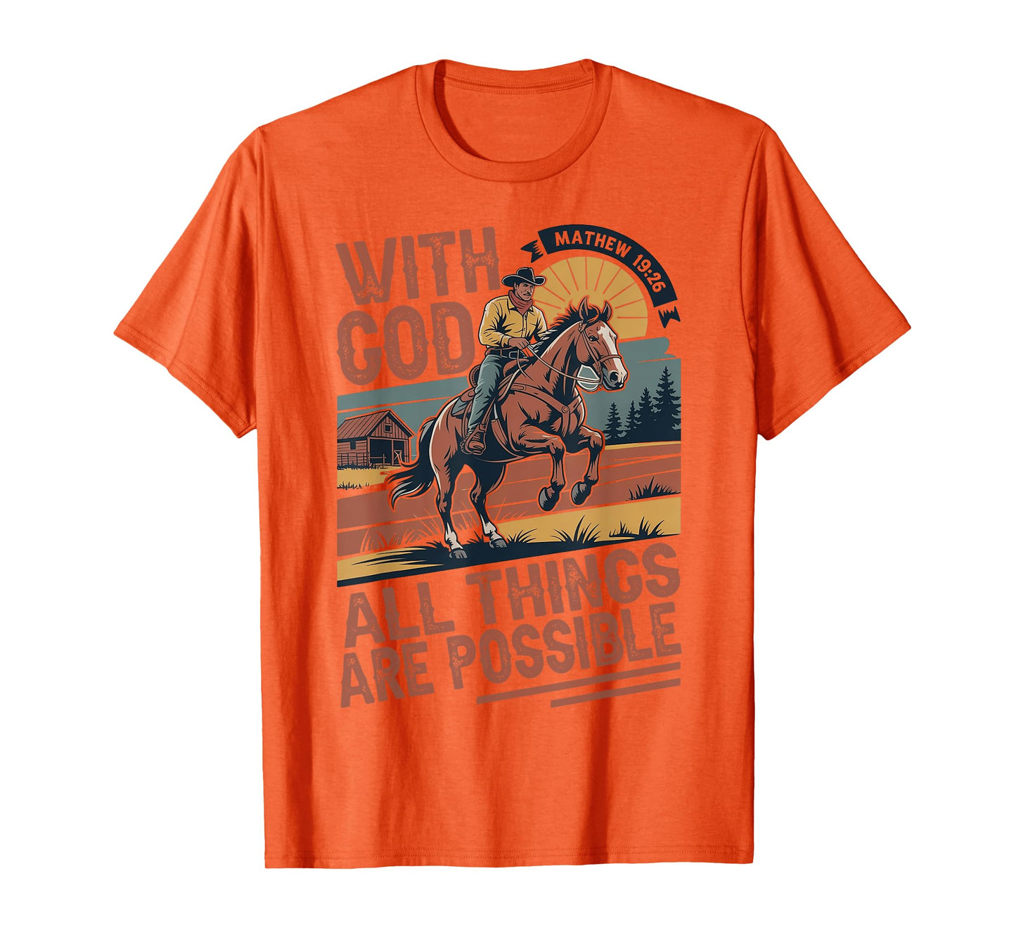 Vintage Cowboy Bible Scripture Verse Jesus Christian Faith T-Shirt