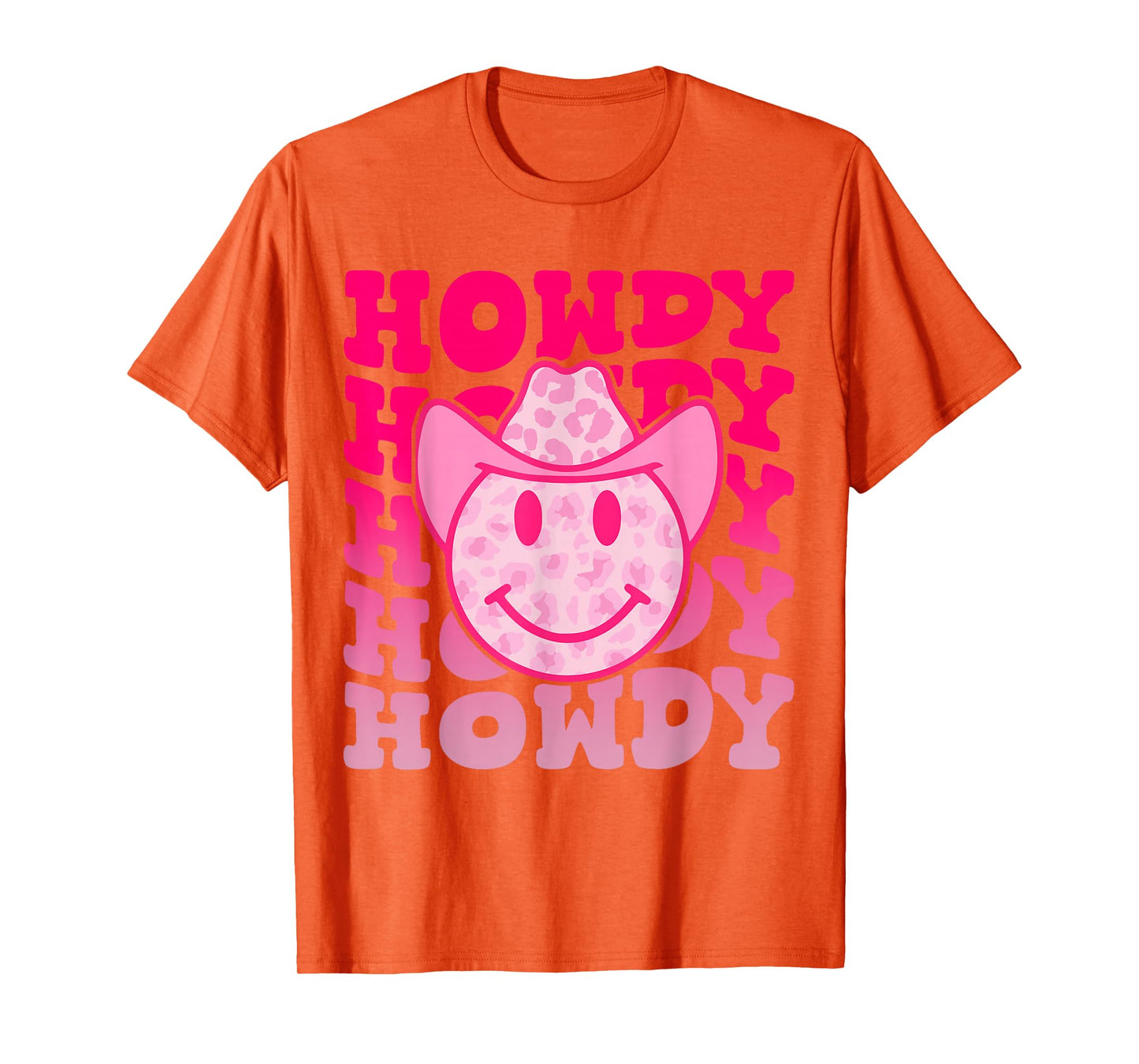 Western Country Cow Howdy Leopard Smile Face Cowgirl Rodeo T-Shirt