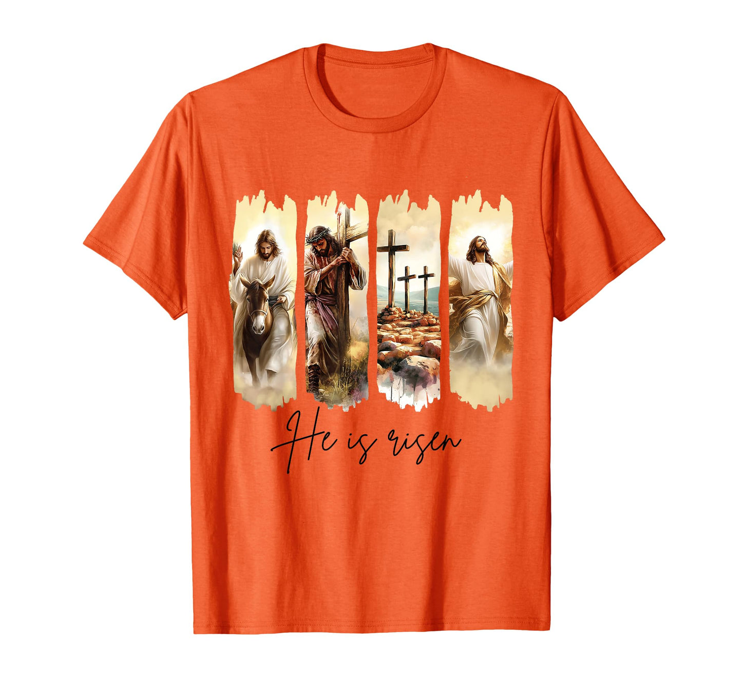 He Is Risen Christian Easter Jesus Cross Faith Resurrection T-Shirt