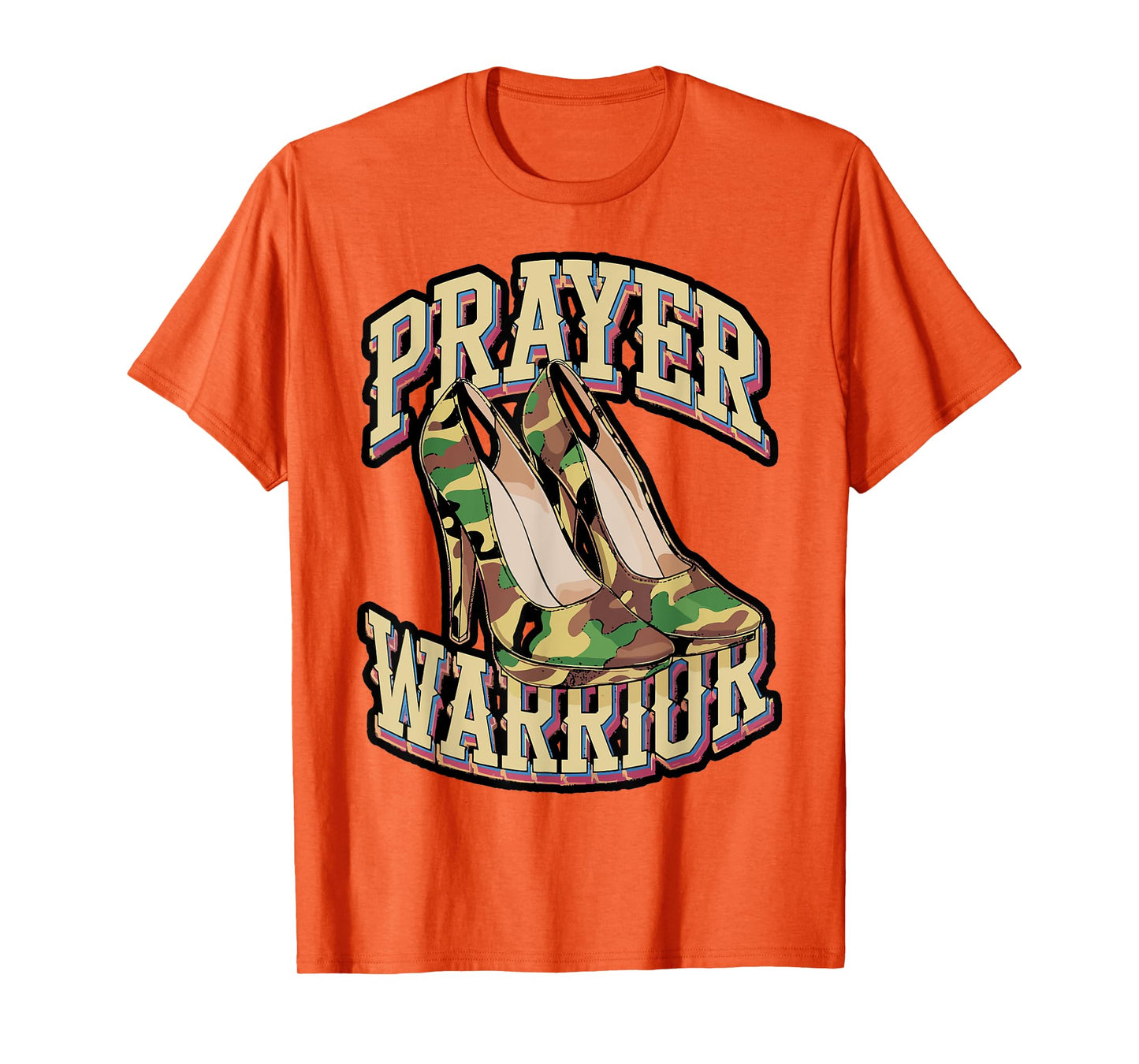 Prayer Warrior Camo High Heel Faith Design T-Shirt