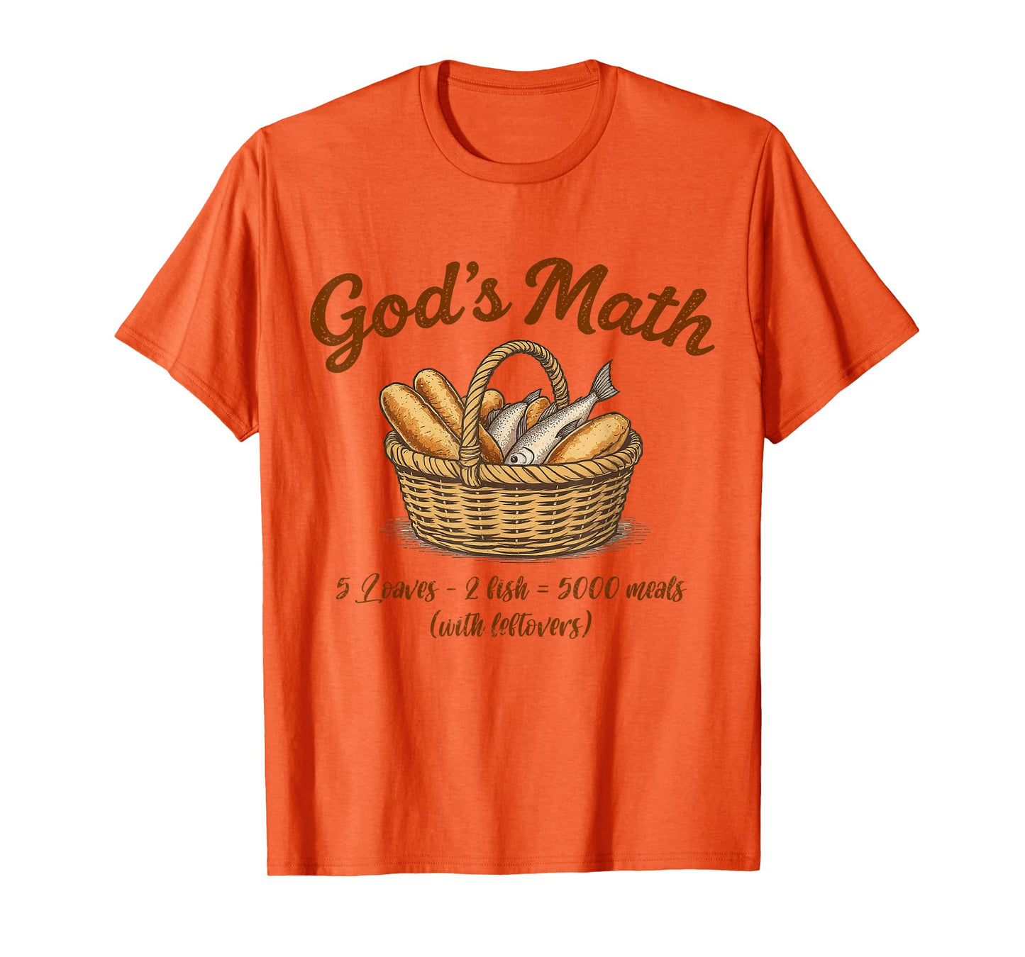 God's Math Loaves and Fishes Christian Religious Jesus Faith T-Shirt