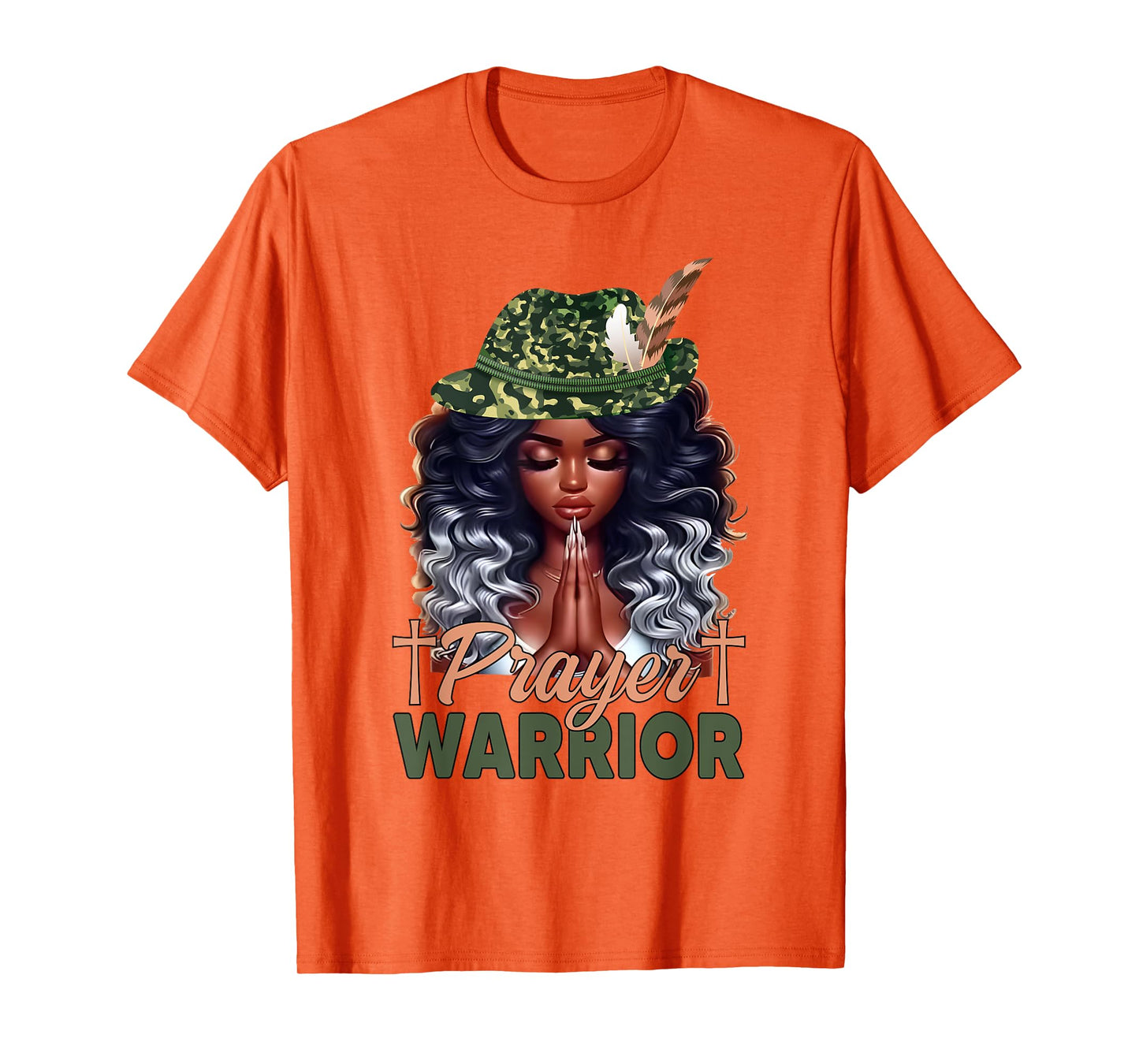 Religious Christian Melanin Black Women Girls Prayer Warrior T-Shirt