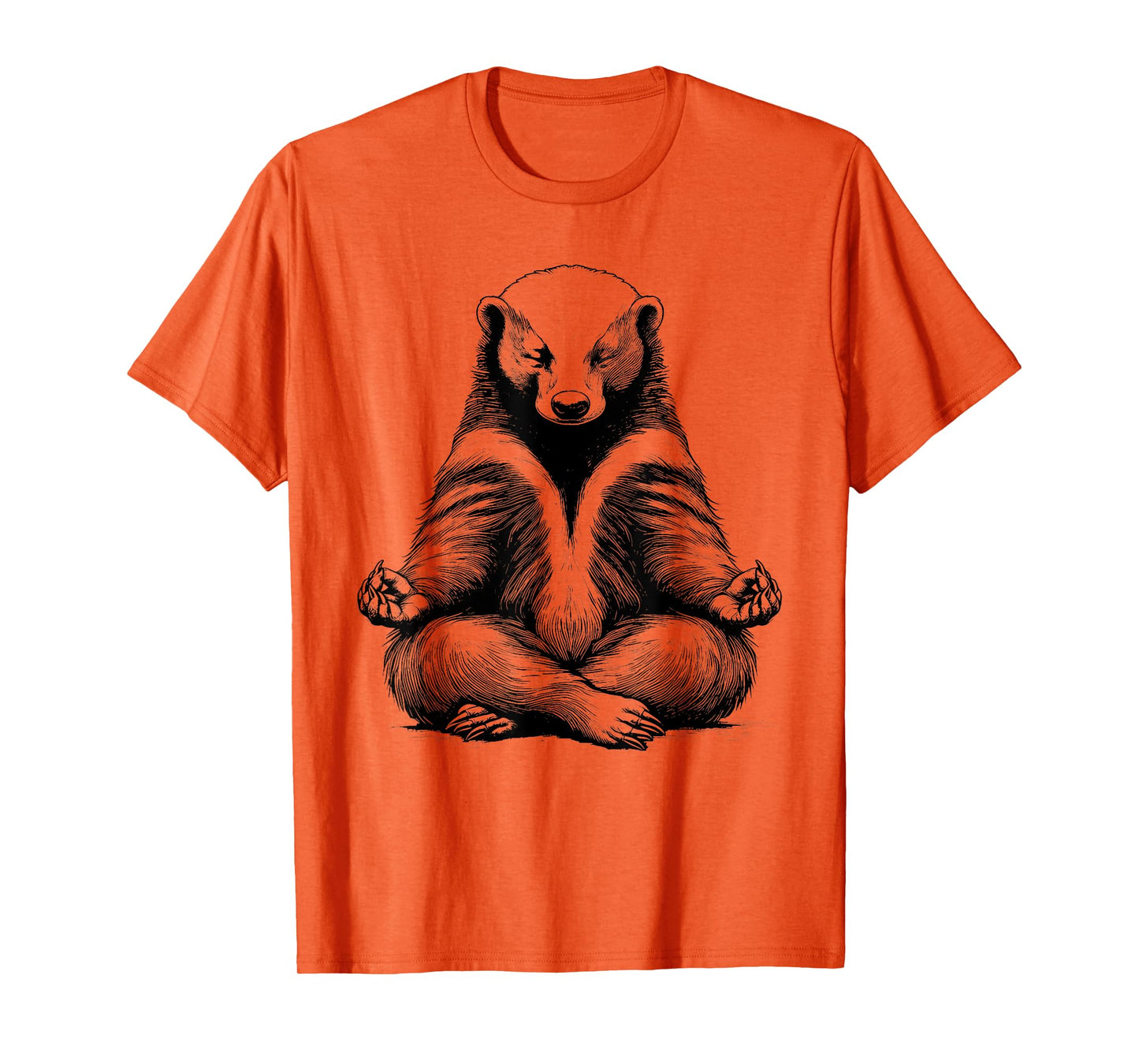 Honey Badger Doing Yoga Funny design T-Shirt