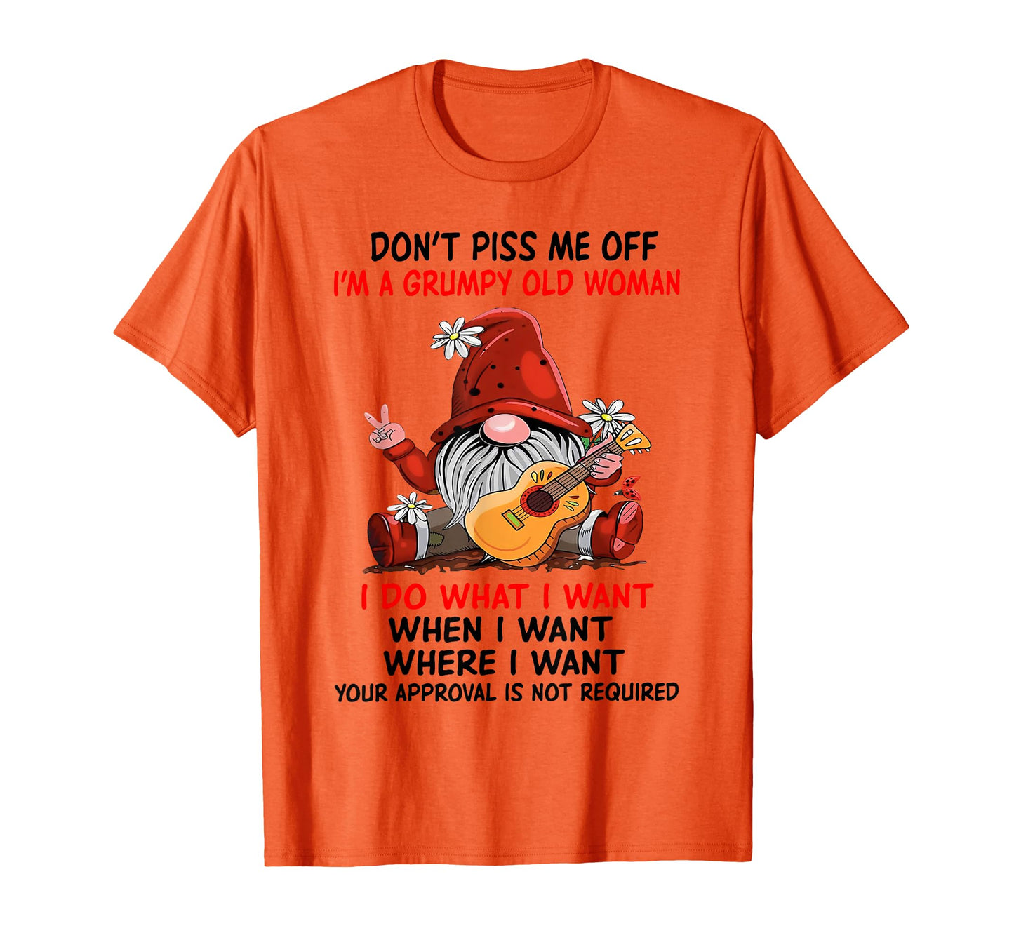 Gnome Don't Piss Me Off I'm A Grumpy Old Woman I Do What T-Shirt