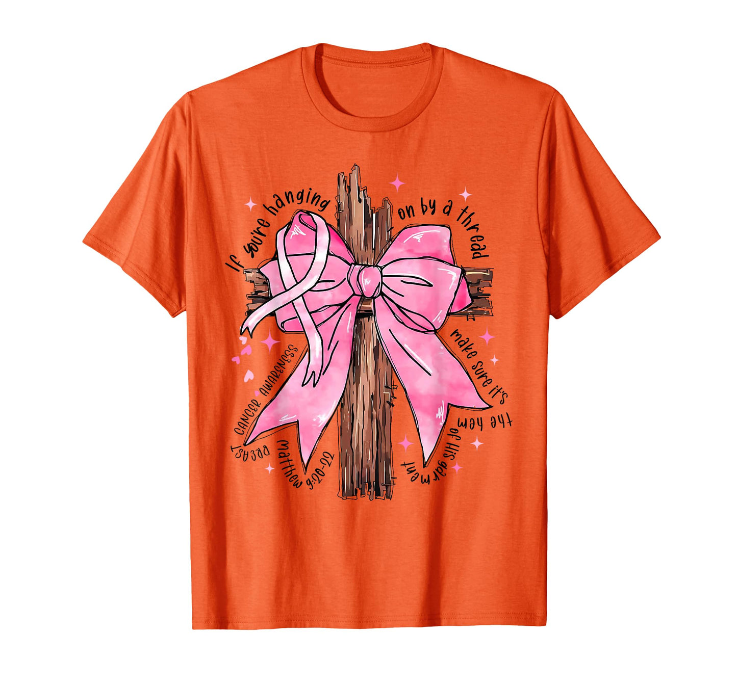 Christian Jesus Pink Coquette Bow Breast Cancer Awareness T-Shirt