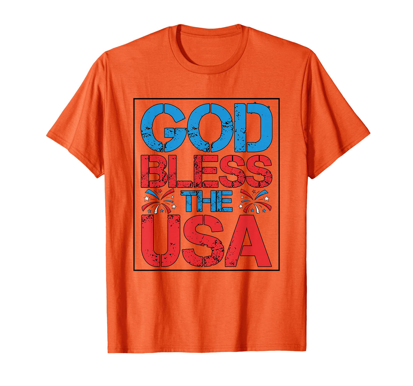God Bless The USA - Patriotic American Flag Fireworks T-Shirt