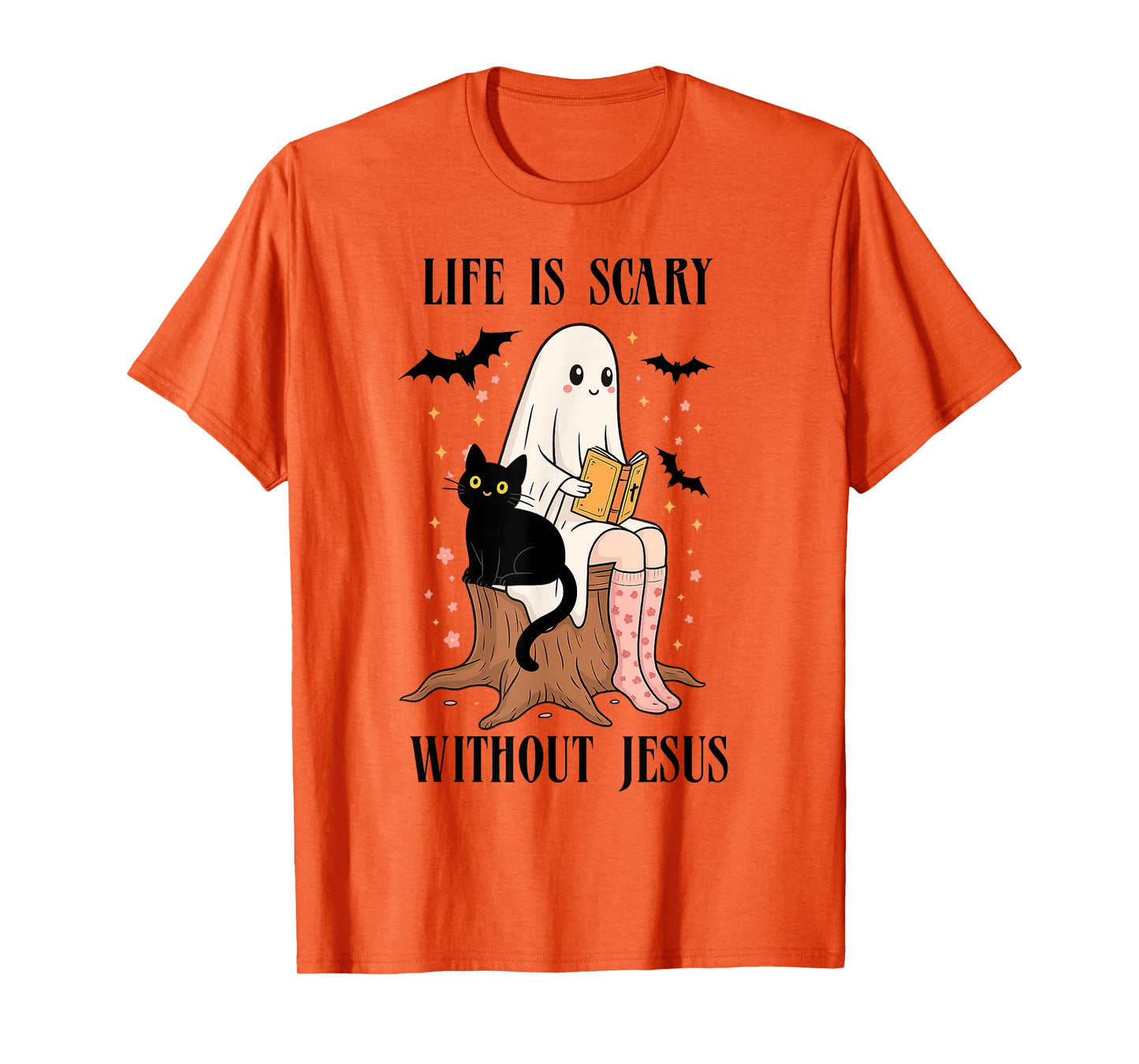Life is Scary Without Jesus Spooky Christian Halloween T-Shirt