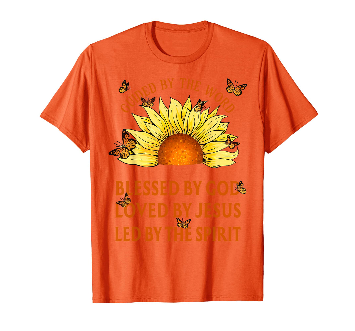 Guided By The Bible Blessed By God Yellow Sunflower T-Shirt