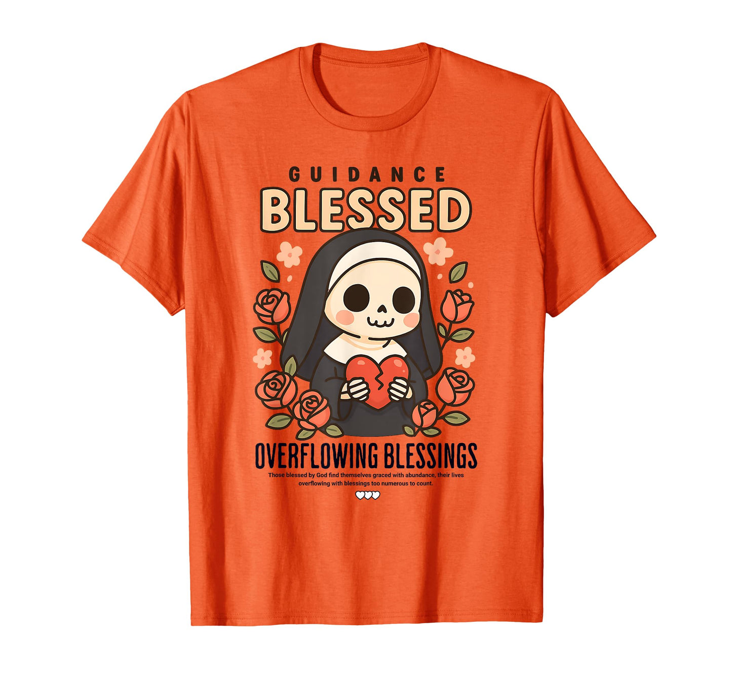 Skeleton Nun Blessed Overflowing Blessings Gothic Religious T-Shirt