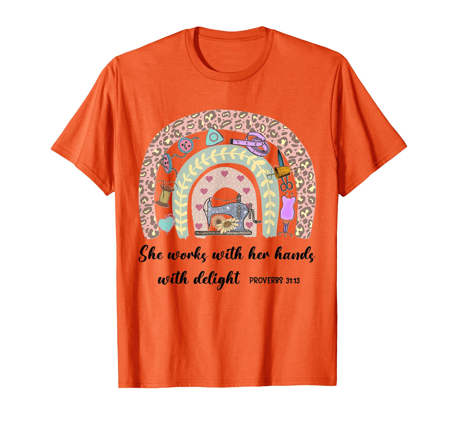 She Works With Her Hands In Delight Christian Quilting Seams T-Shirt