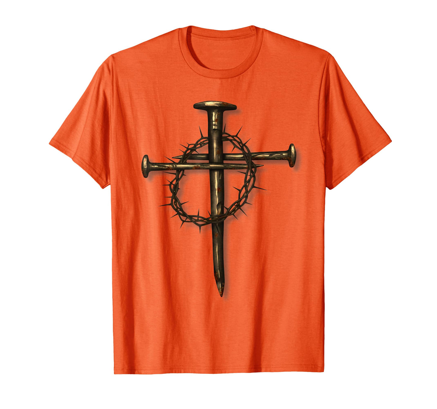 Christian Nail Cross Crown of Thorns Crucifix Faith Based T-Shirt