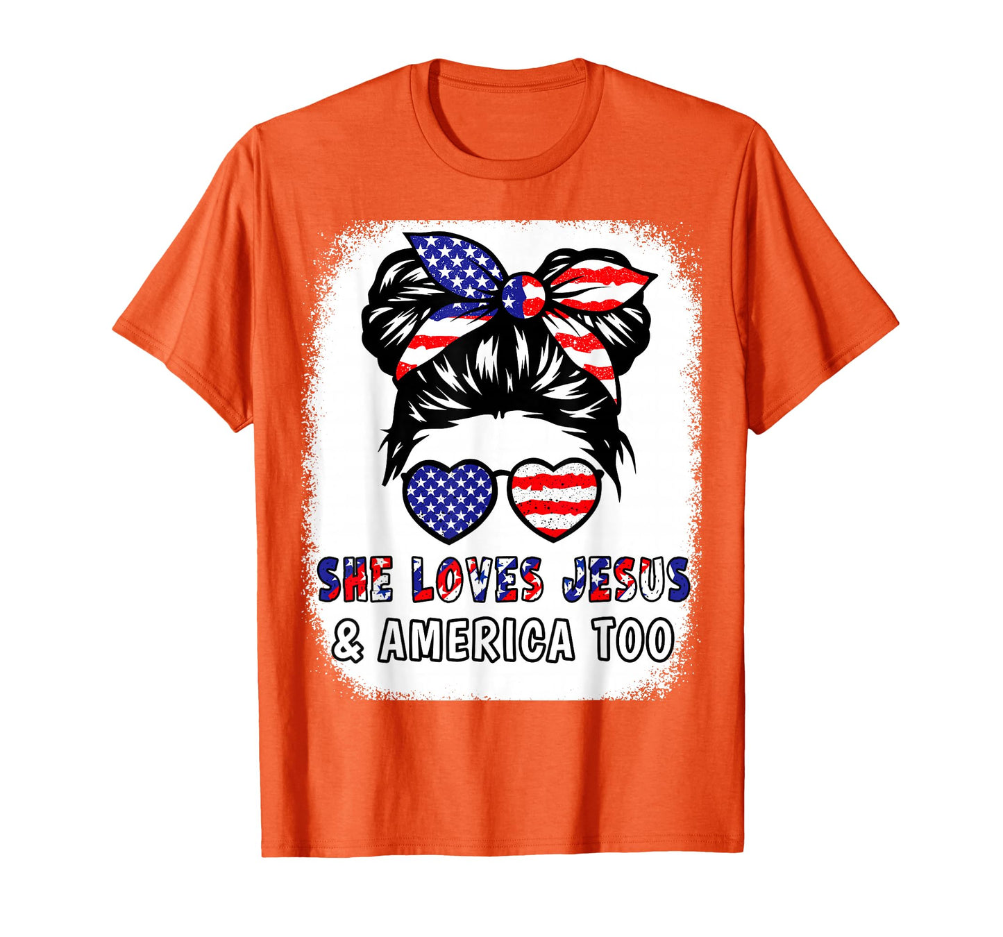 Christian Girl Love Jesus America Cute 4th July Patriotic T-Shirt