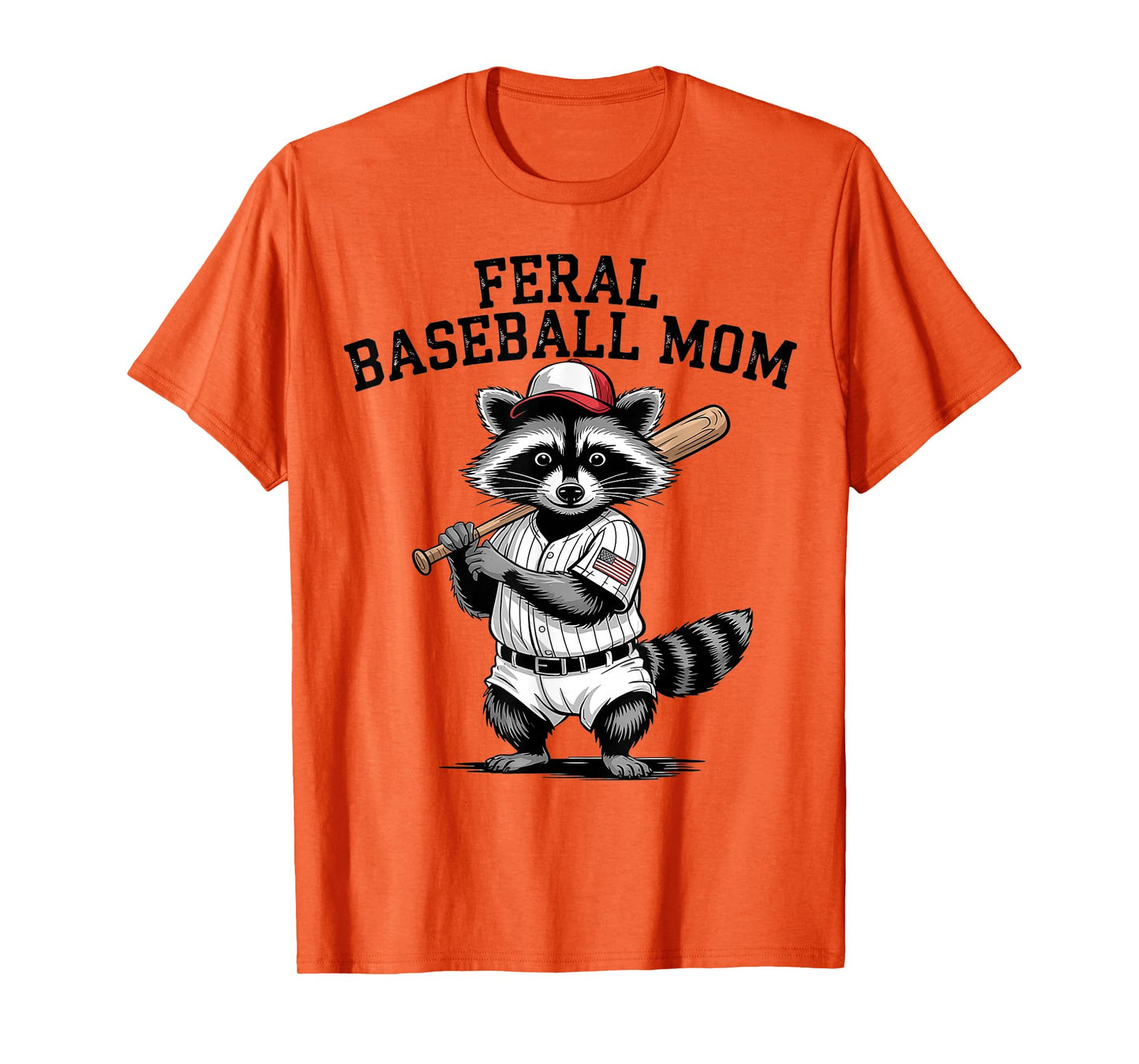 Retro Raccoon Feral Baseball Mom Trash Panda Sport Lover T-Shirt