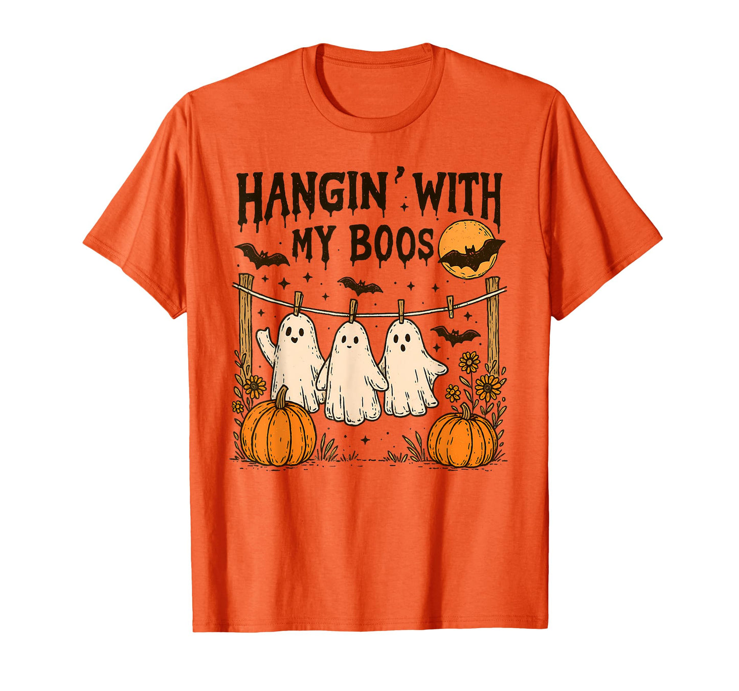 Funny Hanging Ghosts Halloween, Hangin’ With My Boos T-Shirt