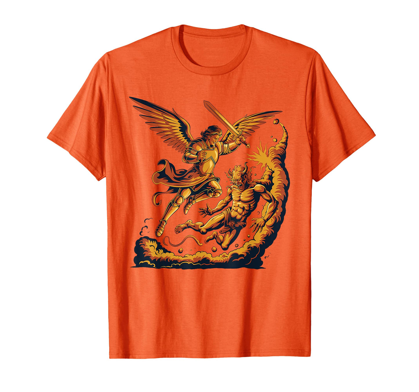 Archangel Warrior Defeating Evil Artwork T-Shirt