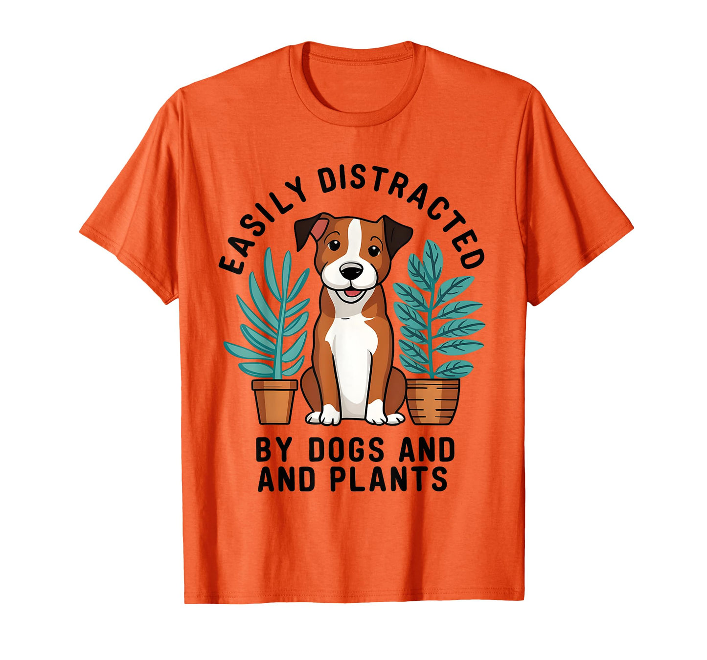 Easily Distracted By Dogs and Plants Gardening Gardeners T-Shirt