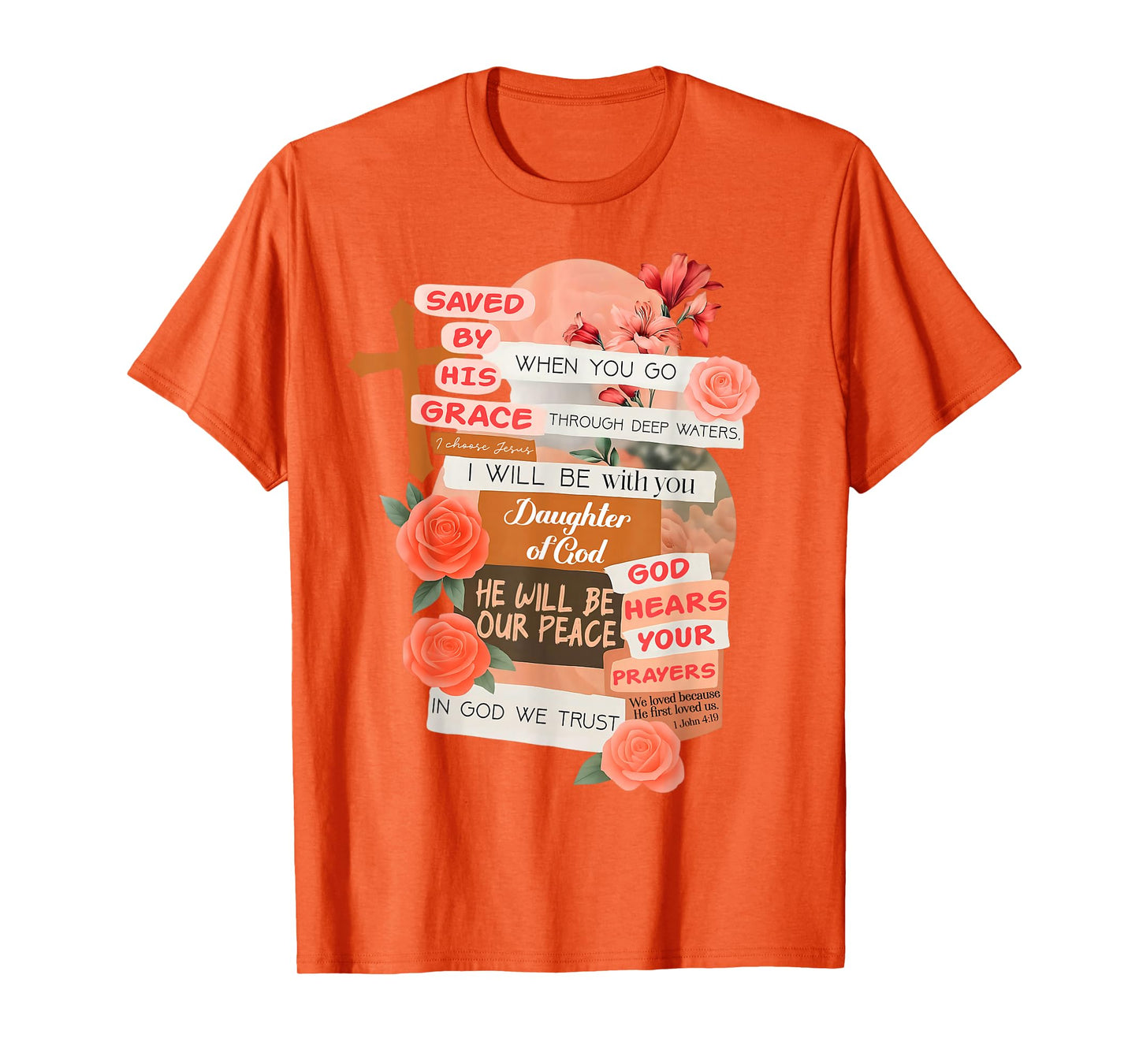 Christian Religious Inspired Bible Verse Saved by His Grace T-Shirt