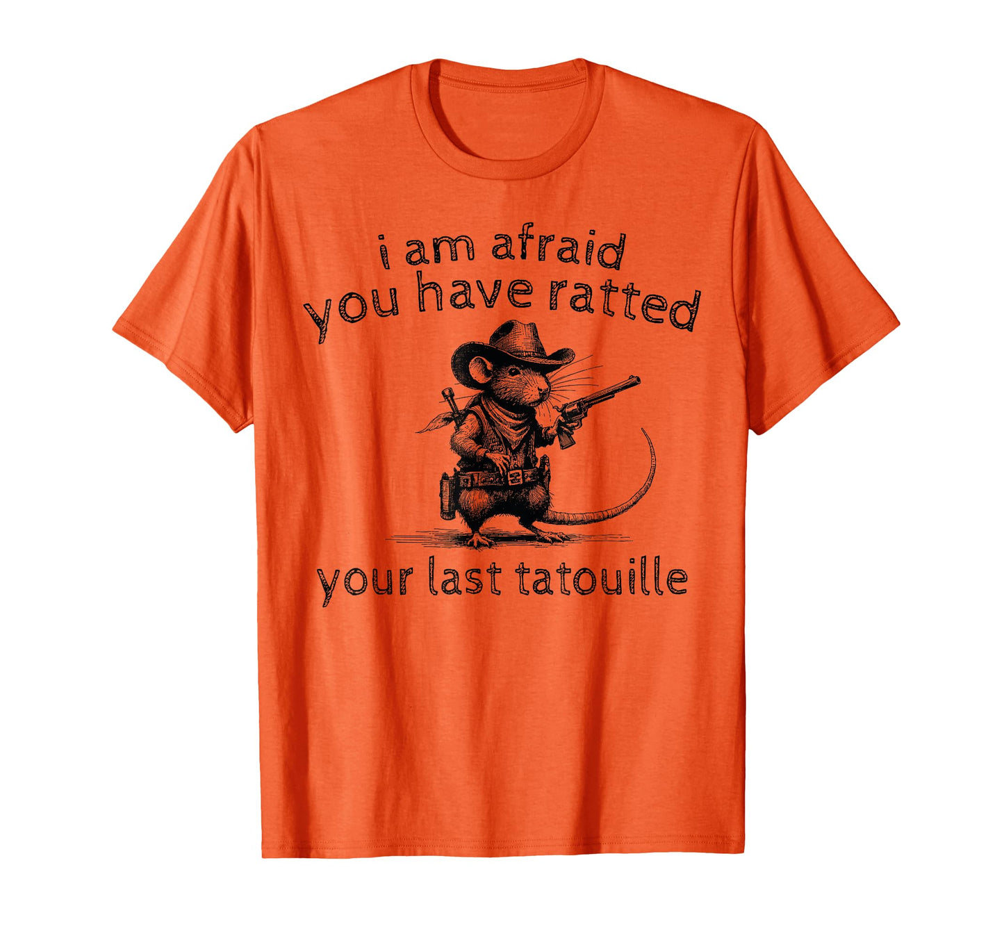 I'm Afraid You've Ratted Your Last Tatouille Funny Rat T-Shirt, Small, Grey