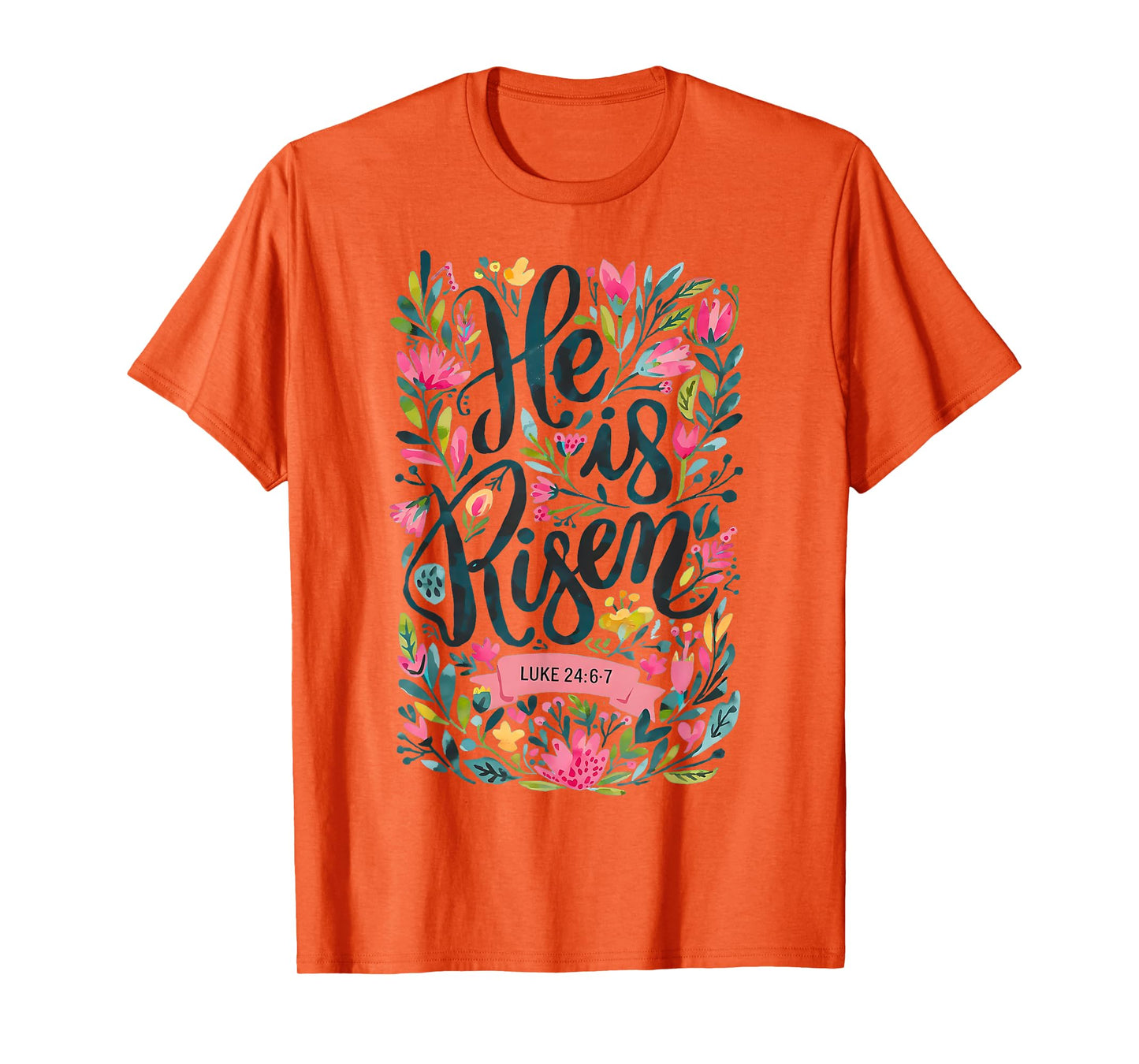 Floral Religious He is Risen Christian Happy Easter T-Shirt