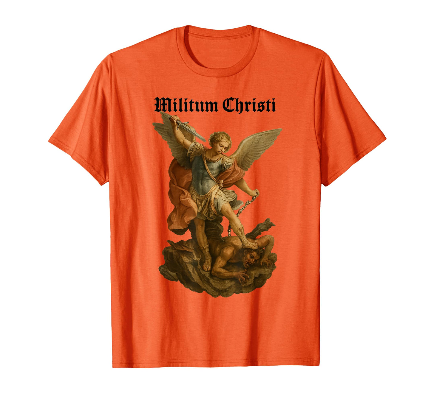 Archangel Michael Defeats Satan - Militium Christi T-Shirt