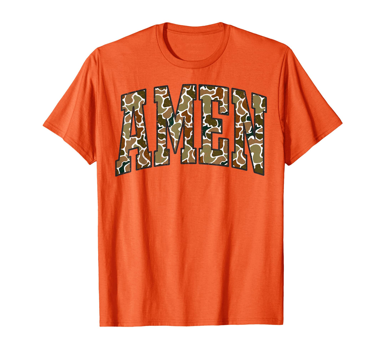 Retro Camo Amen Jesus Camouflage Christian Men Women Hunting T-Shirt