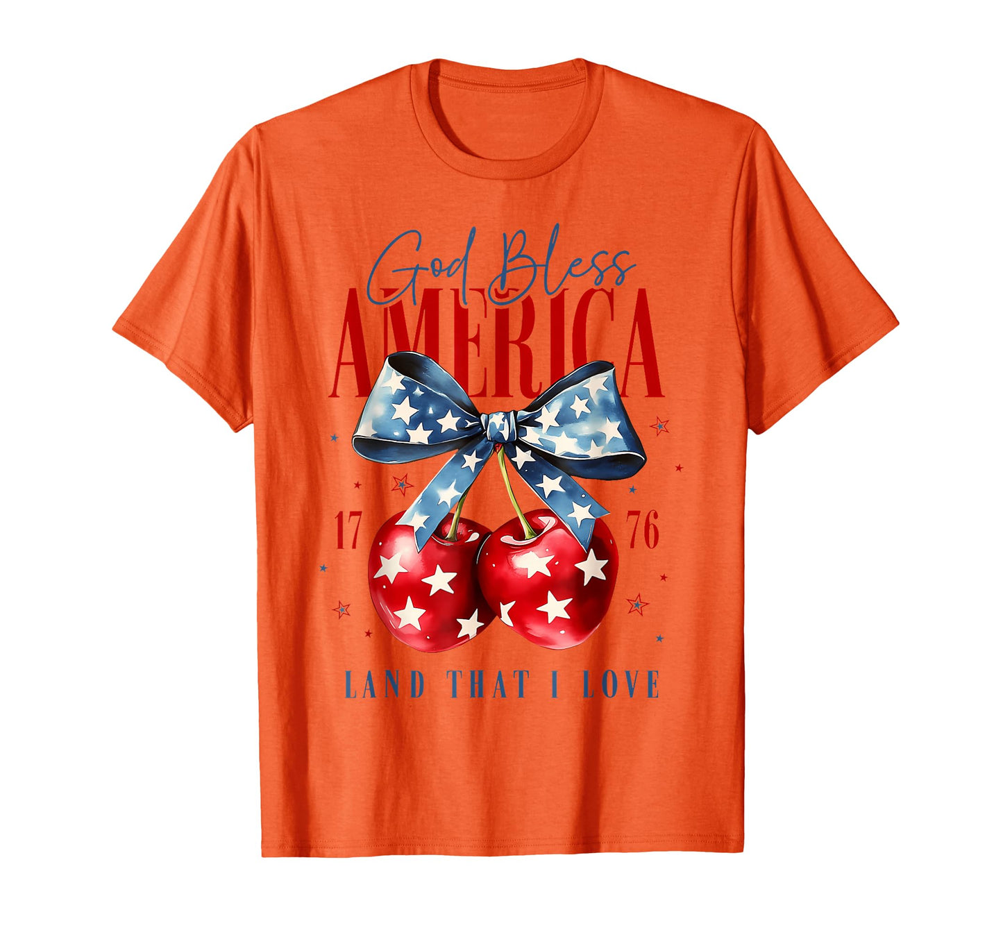 God Bless America Patriotic Cherries 4Th July Usa T-Shirt