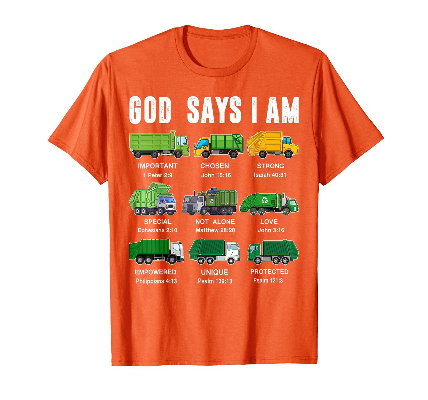 Toddler Boy God Says I Am Garbage Truck Baby Christian Jesus T-Shirt