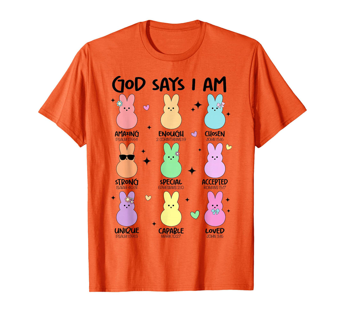 God Says I Am Christian Boys Girls Toddler Kids Easter Bunny T-Shirt