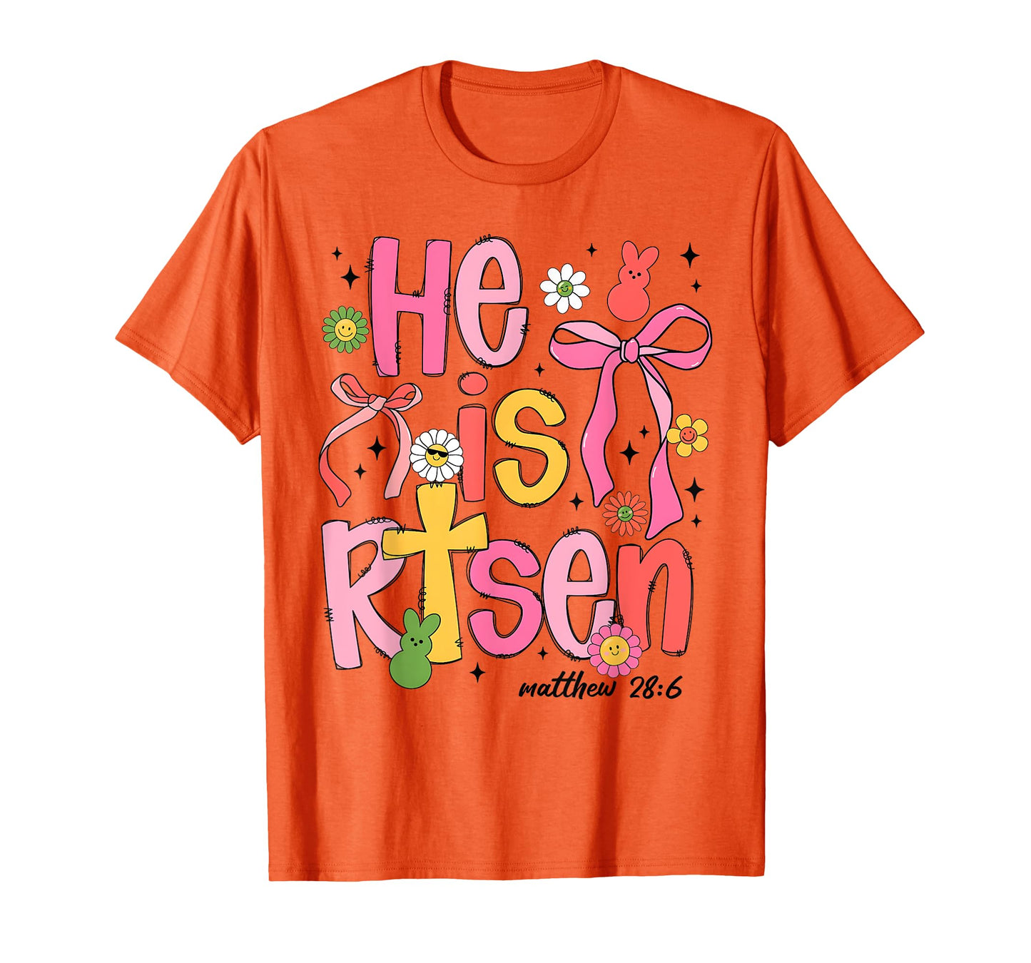 He is Risen Jesus Christian Happy Easter Kids Women Girls T-Shirt