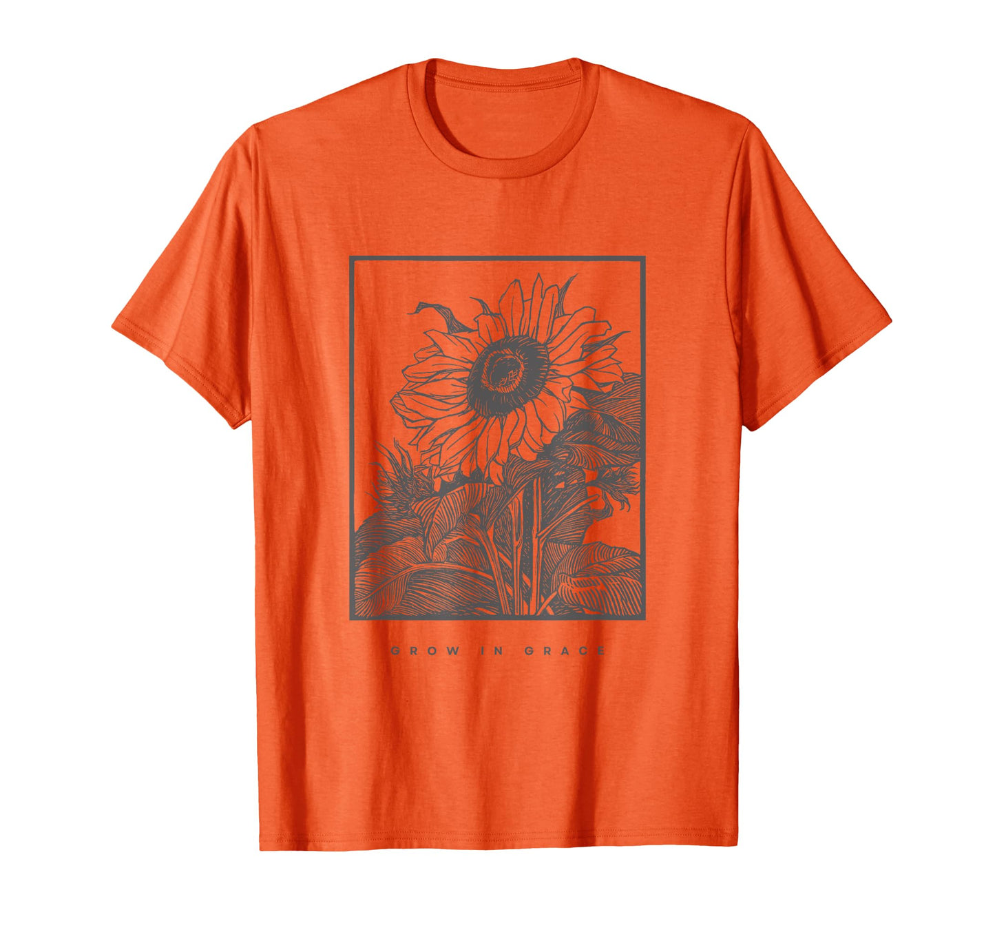 Grow In Grace, Christian Sunflower T-Shirt