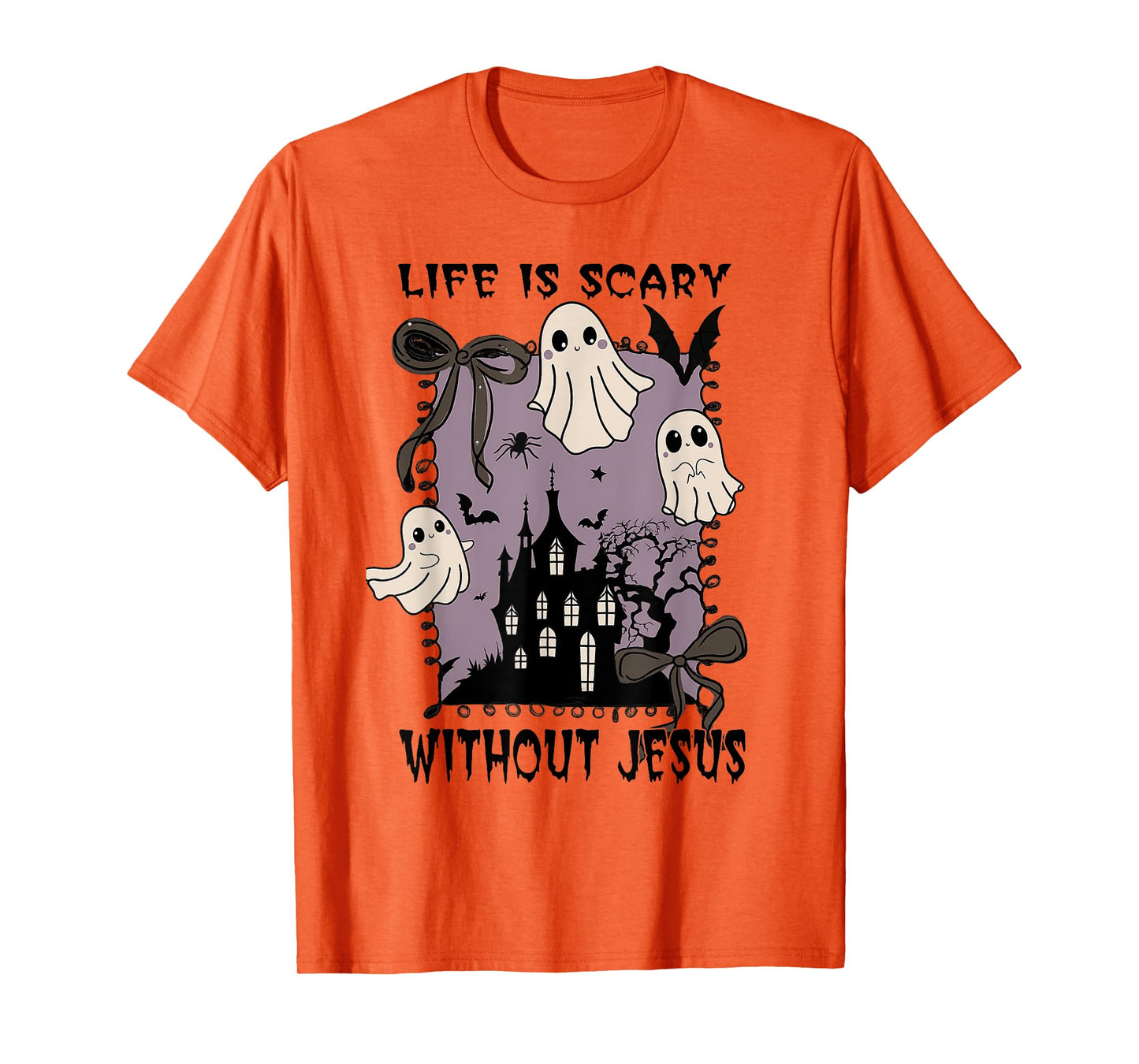 Spooky Life is Scary Without Jesus Christian Halloween T-Shirt