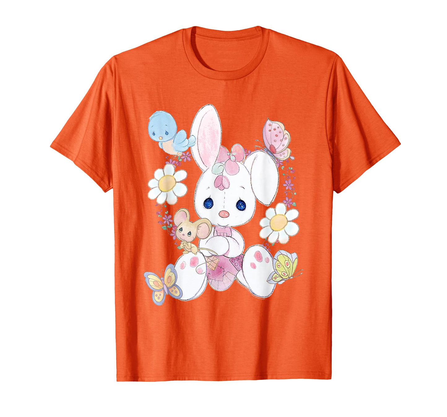 Precious Moments Cute Bunny Rabbit with Flowers T-Shirt