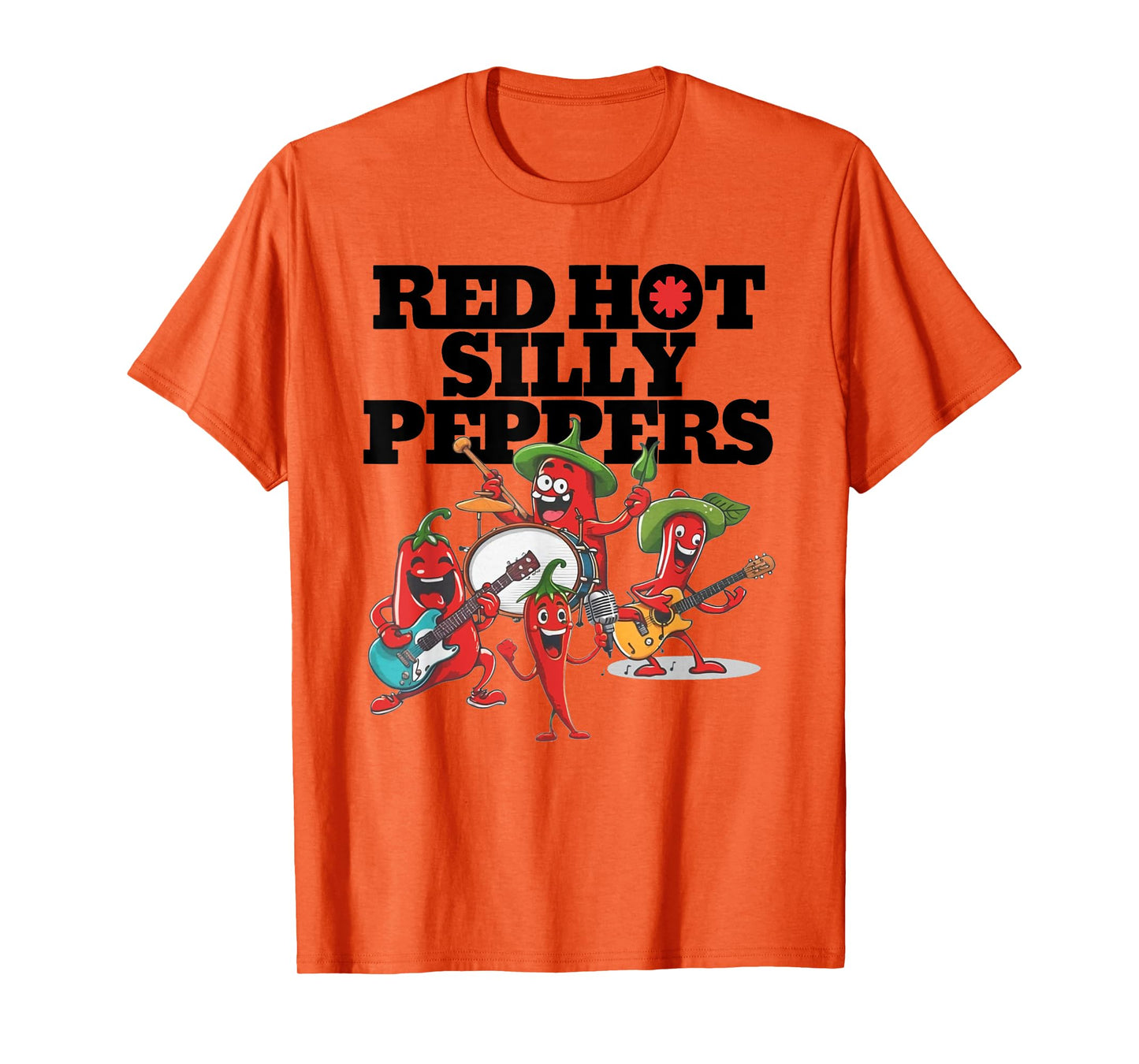 Red Hot Silly Peppers Funny Parody Cute Chilli Music Band T-Shirt