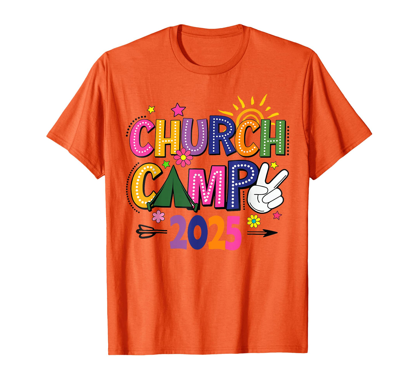 Groovy Church Camp 2025 Matching Christian Camp Family 2025 T-Shirt