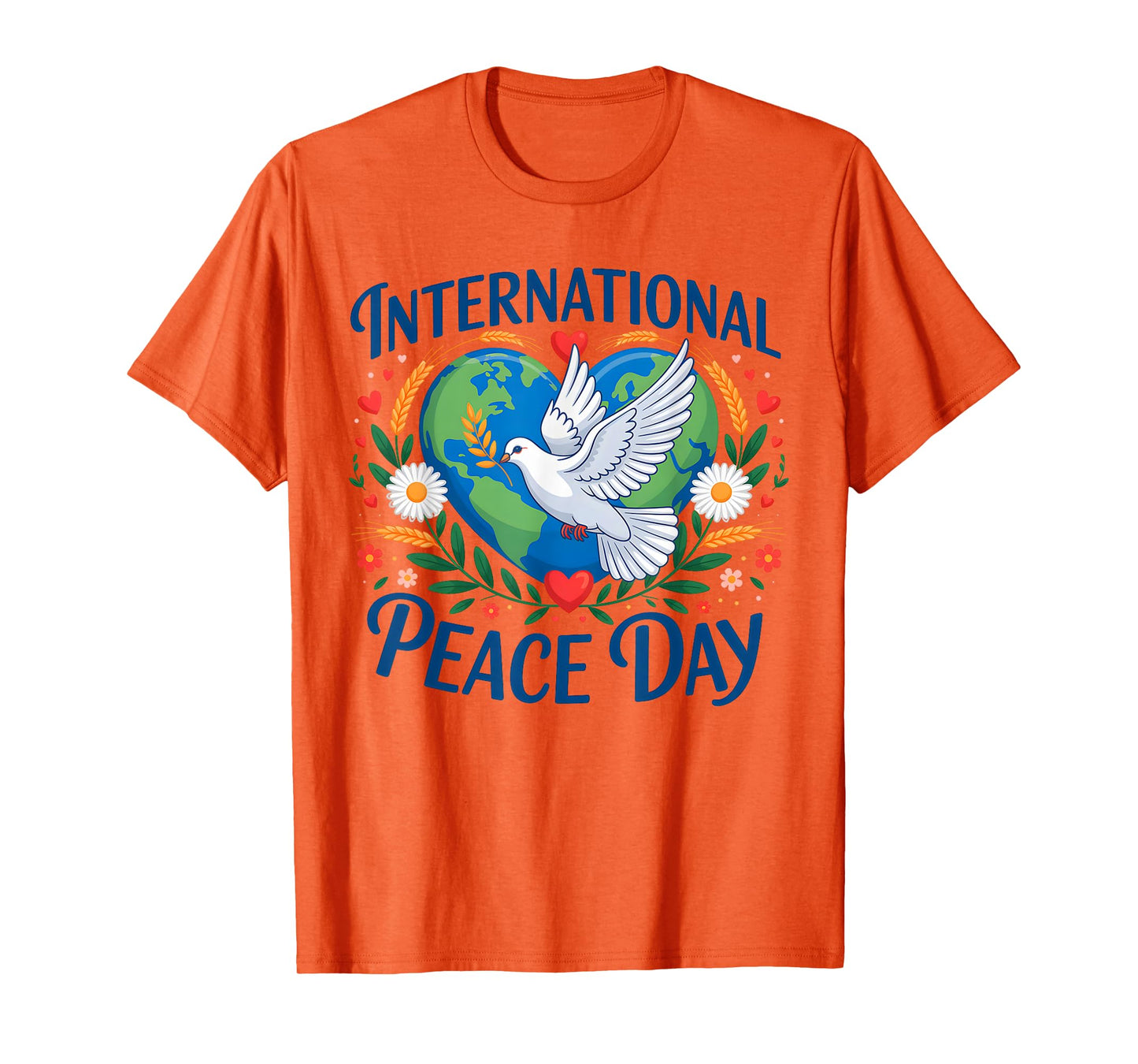 World Peace Day Peace Bird Hearts International Day of Peace T-Shirt
