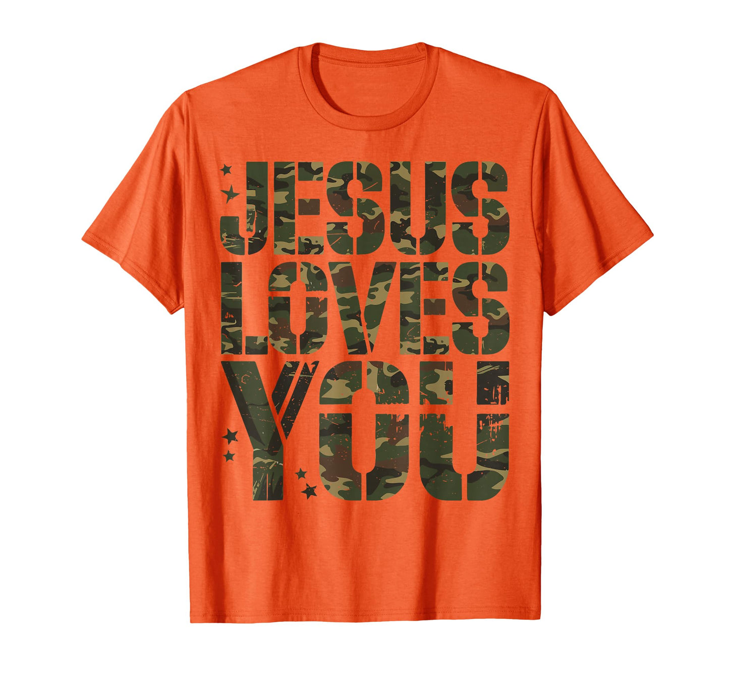 Camo Jesus Loves You Teen Girl Funny Christian Bible Verse T-Shirt