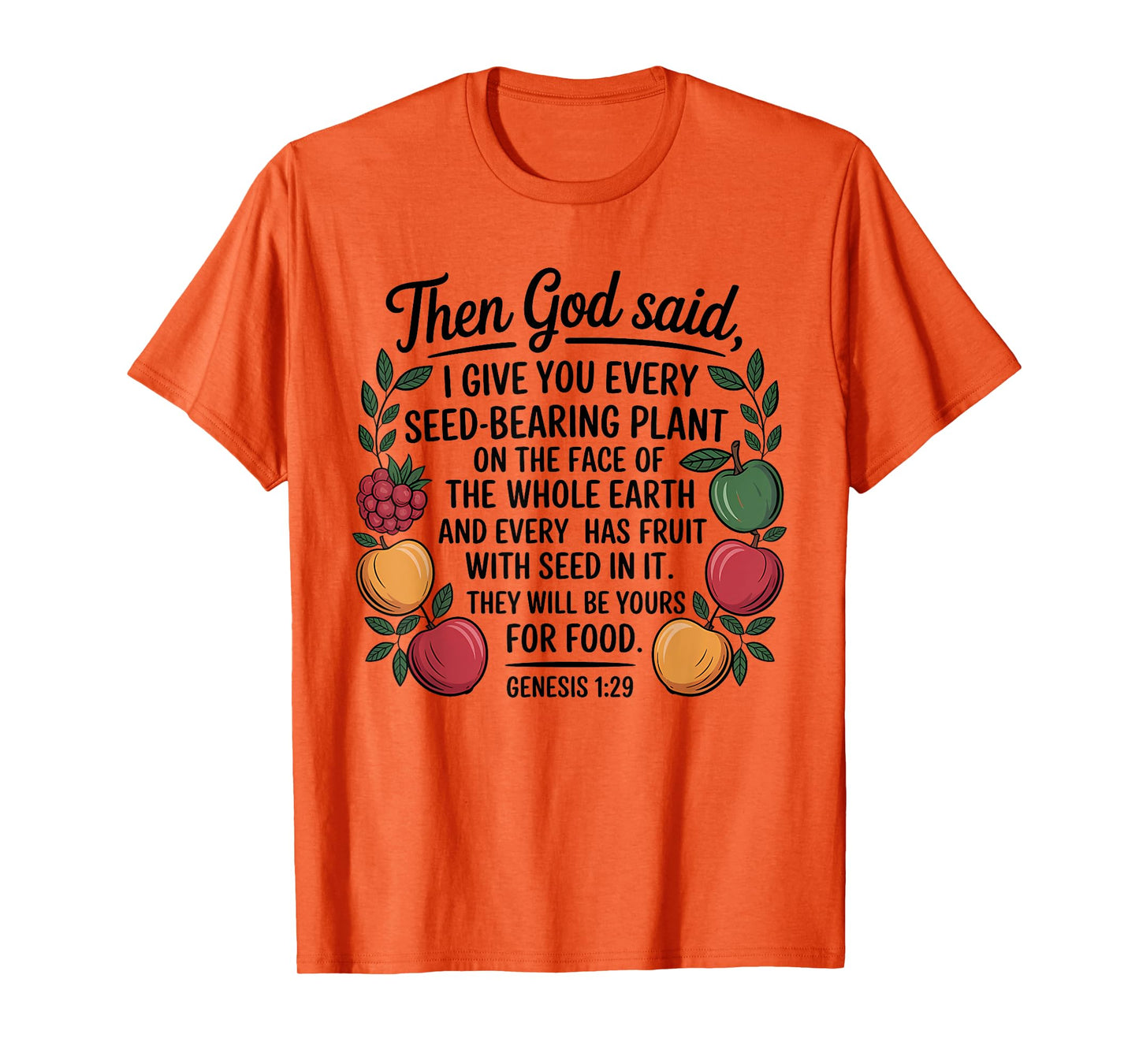 Genesis 1:29 Plant Based Diet Vegan Bible Verse T-Shirt