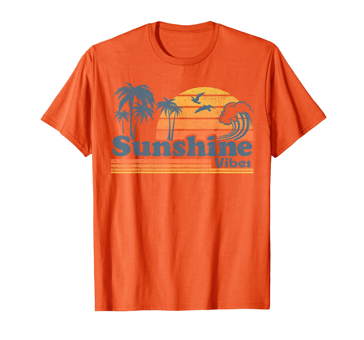 Funny Sunshine Vibes Vacation Beach Vintage 70s Retro Cute T-Shirt
