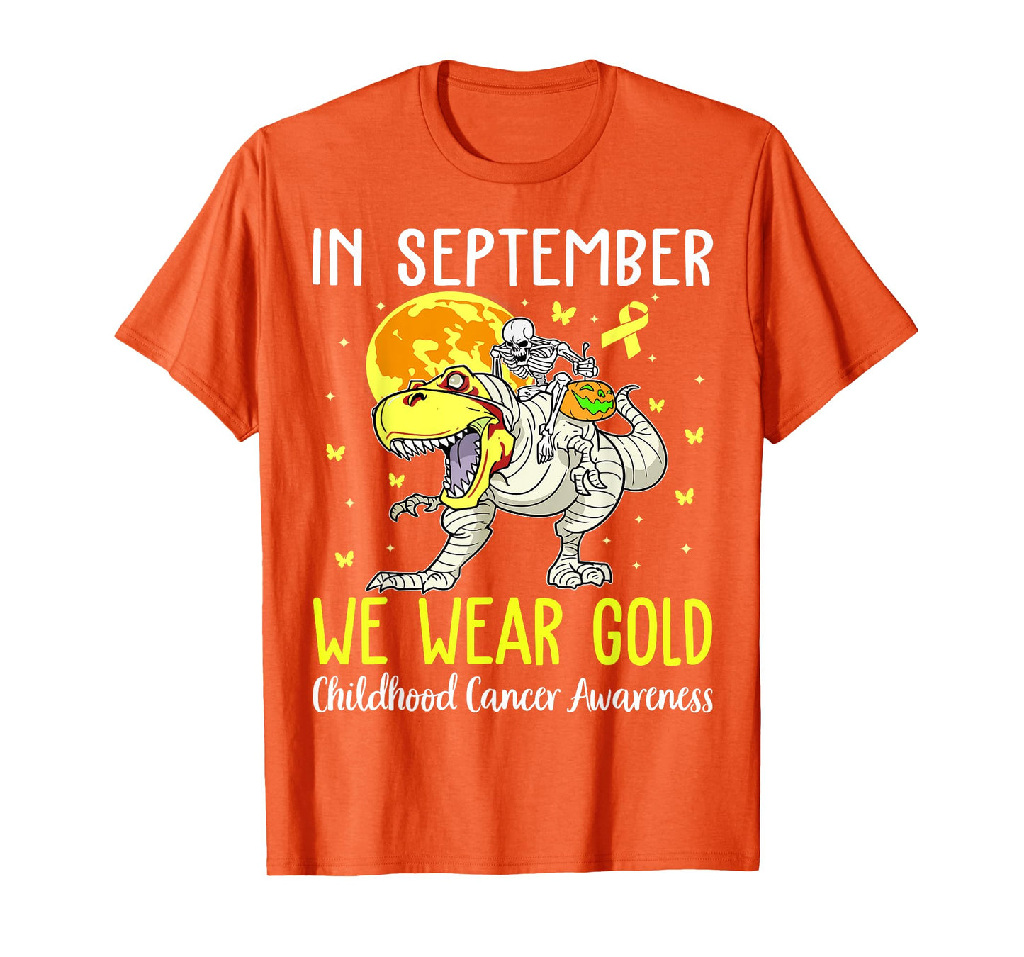 In September We Wear Gold Childhood Cancer Awareness Ribbon T-Shirt