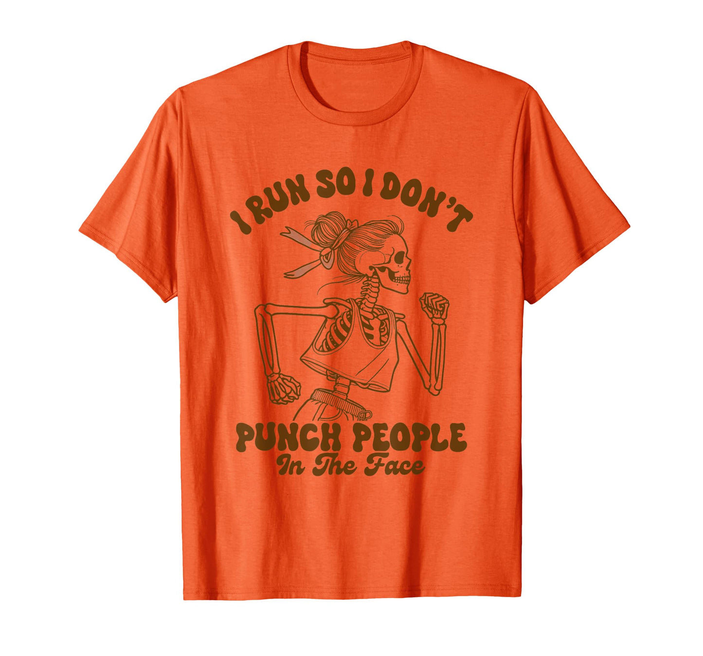 Runner Running I Run So I Don't Punch People Skeleton T-Shirt