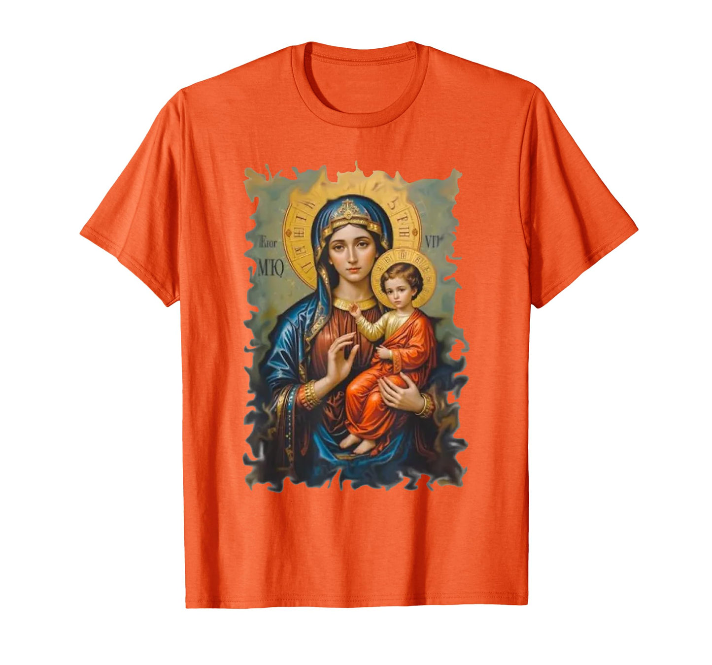 Blessed Virgin Mary and Baby Jesus Vintage Art Style Classic T-Shirt