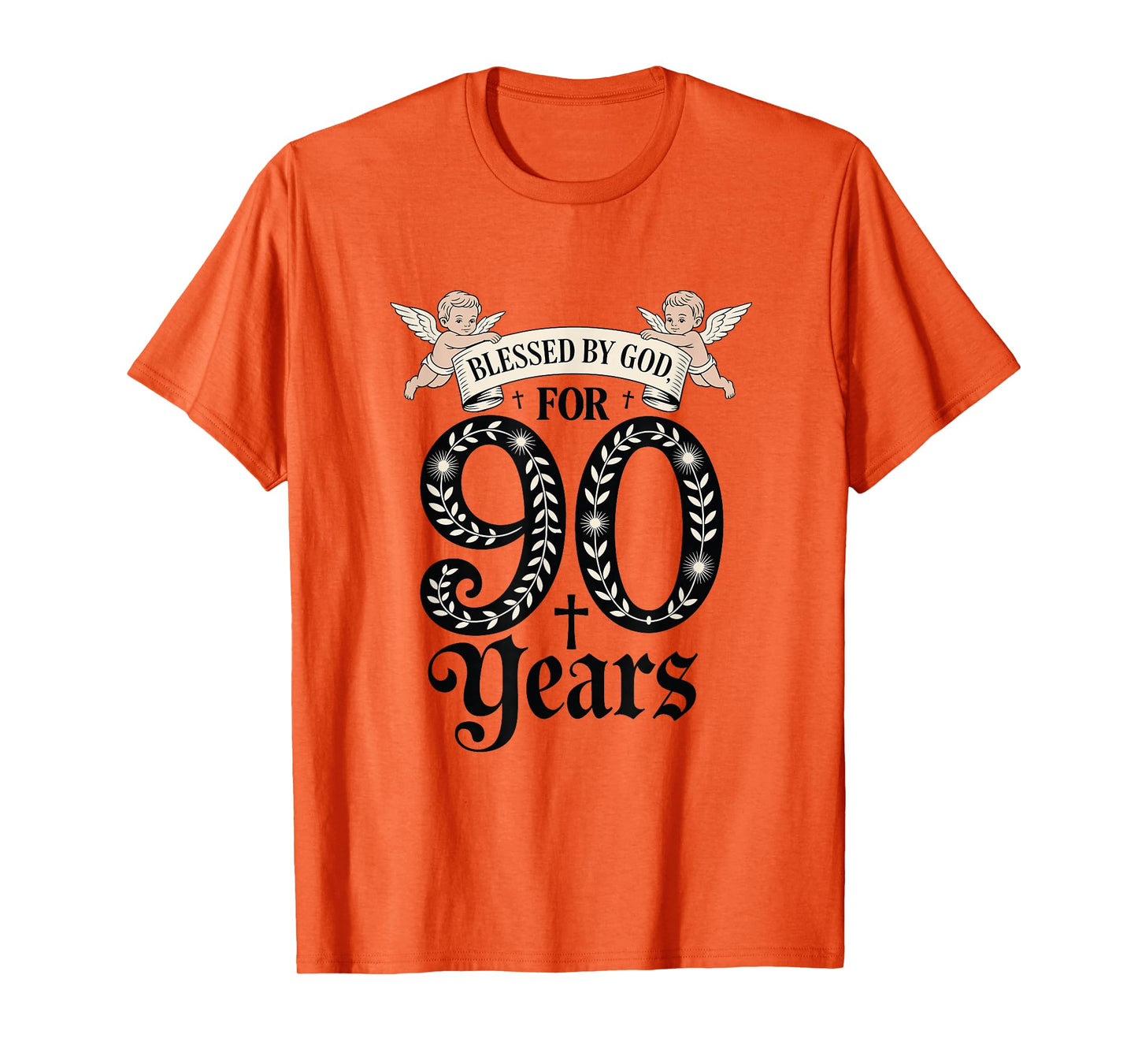 Blessed by God for 90 Years Religious Themed 90th Birthday T-Shirt