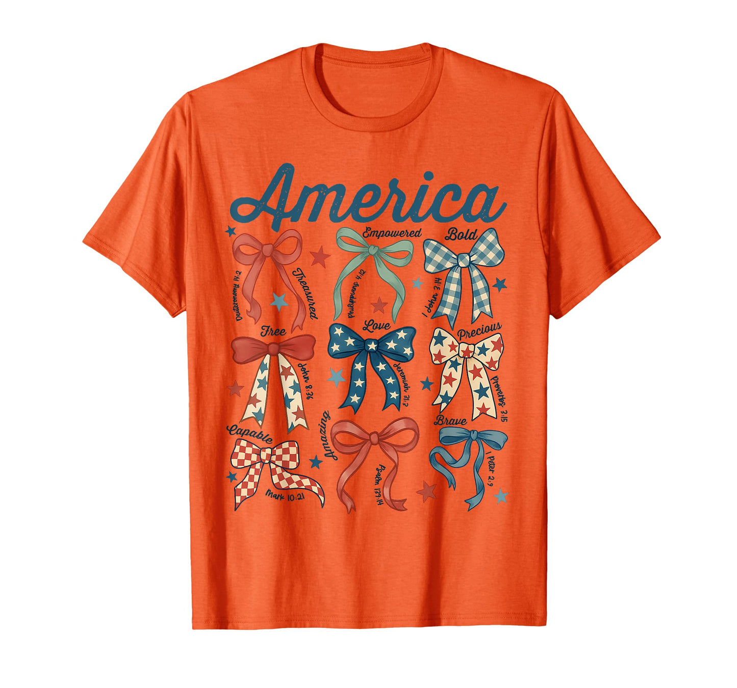 Coquette Bow 4th Of July Christian Jesus Independence Day T-Shirt