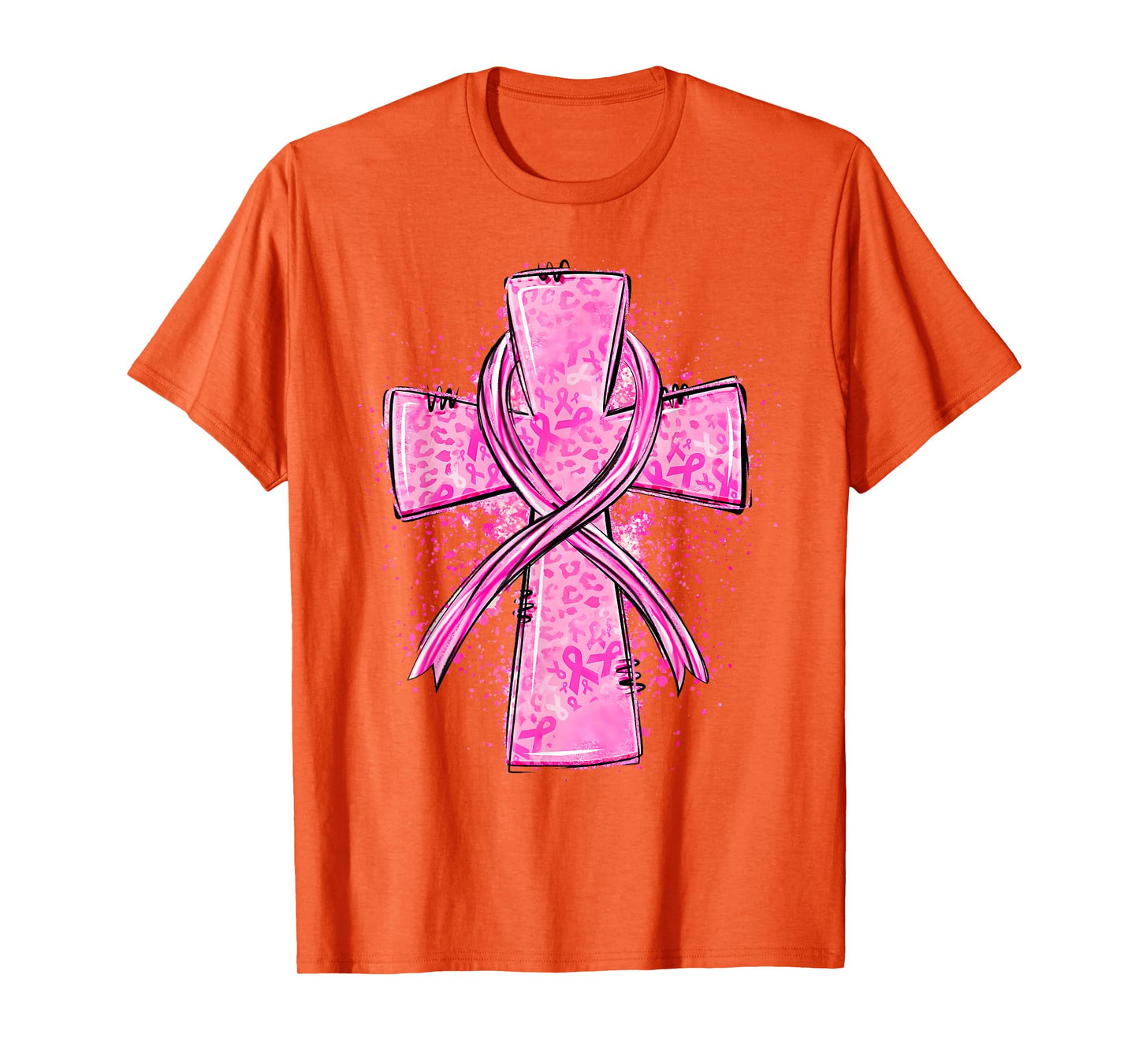 Faith Cross Pink Ribbon Breast Cancer Awareness Christian T-Shirt
