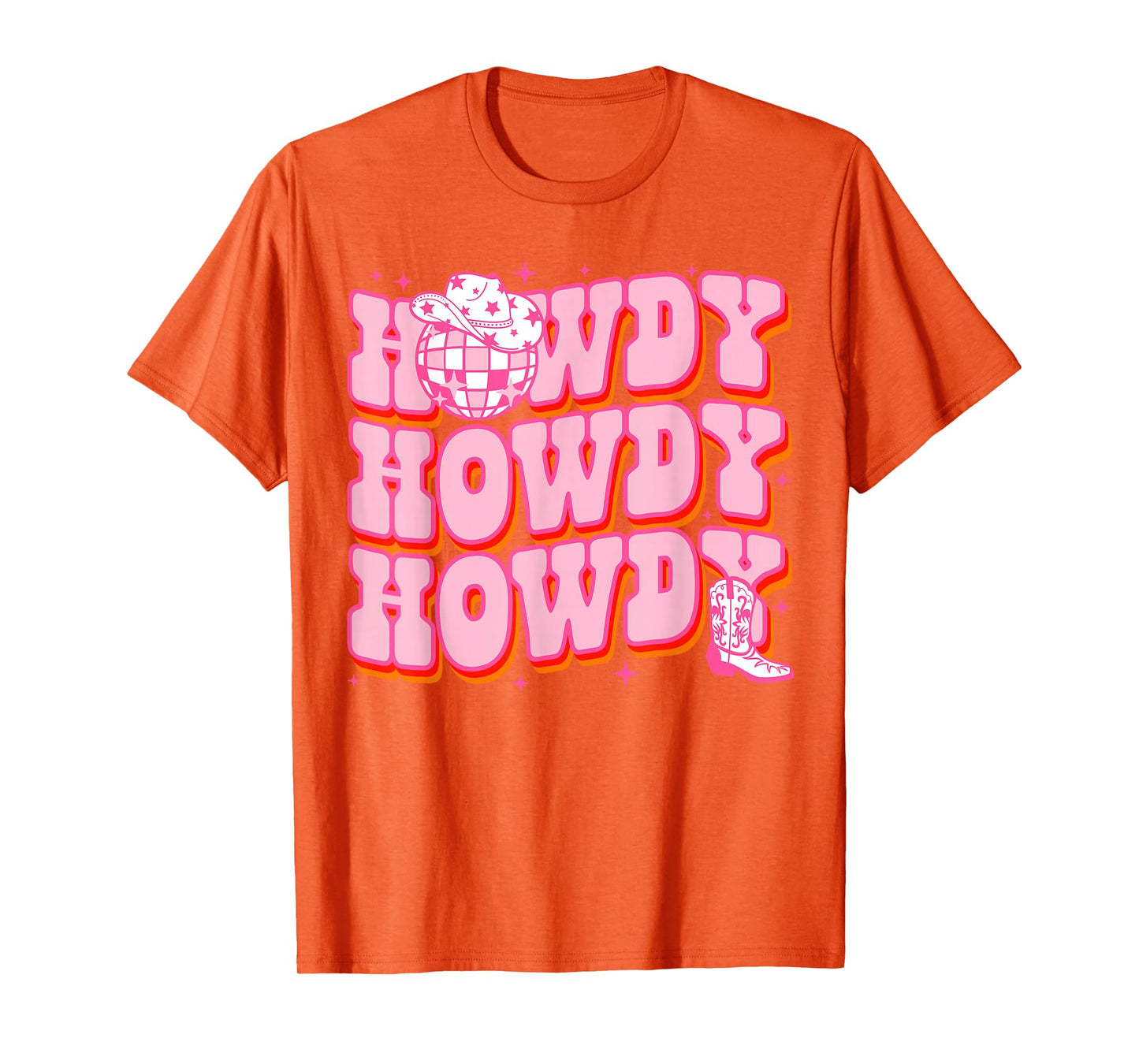 Howdy Southern Western Girl Country Rodeo Pink Disco Cowgirl T-Shirt