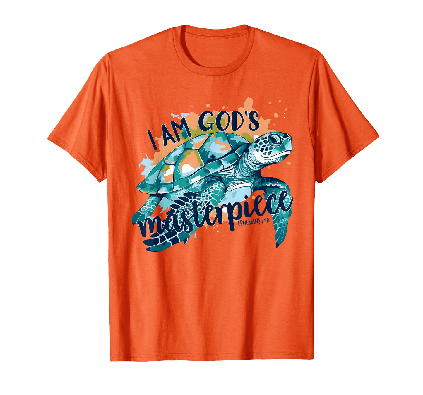 I Am God's Masterpiece Bible Verse with Turtle Funny T-Shirt